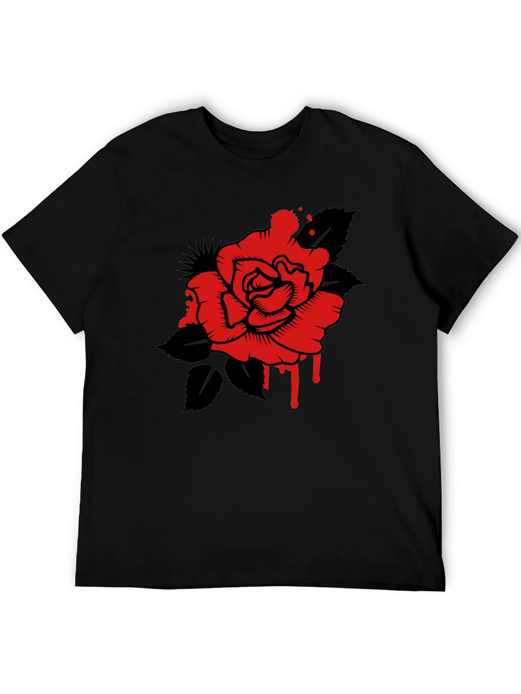 Rose Graphic Tee - Mens Black T-Shirt