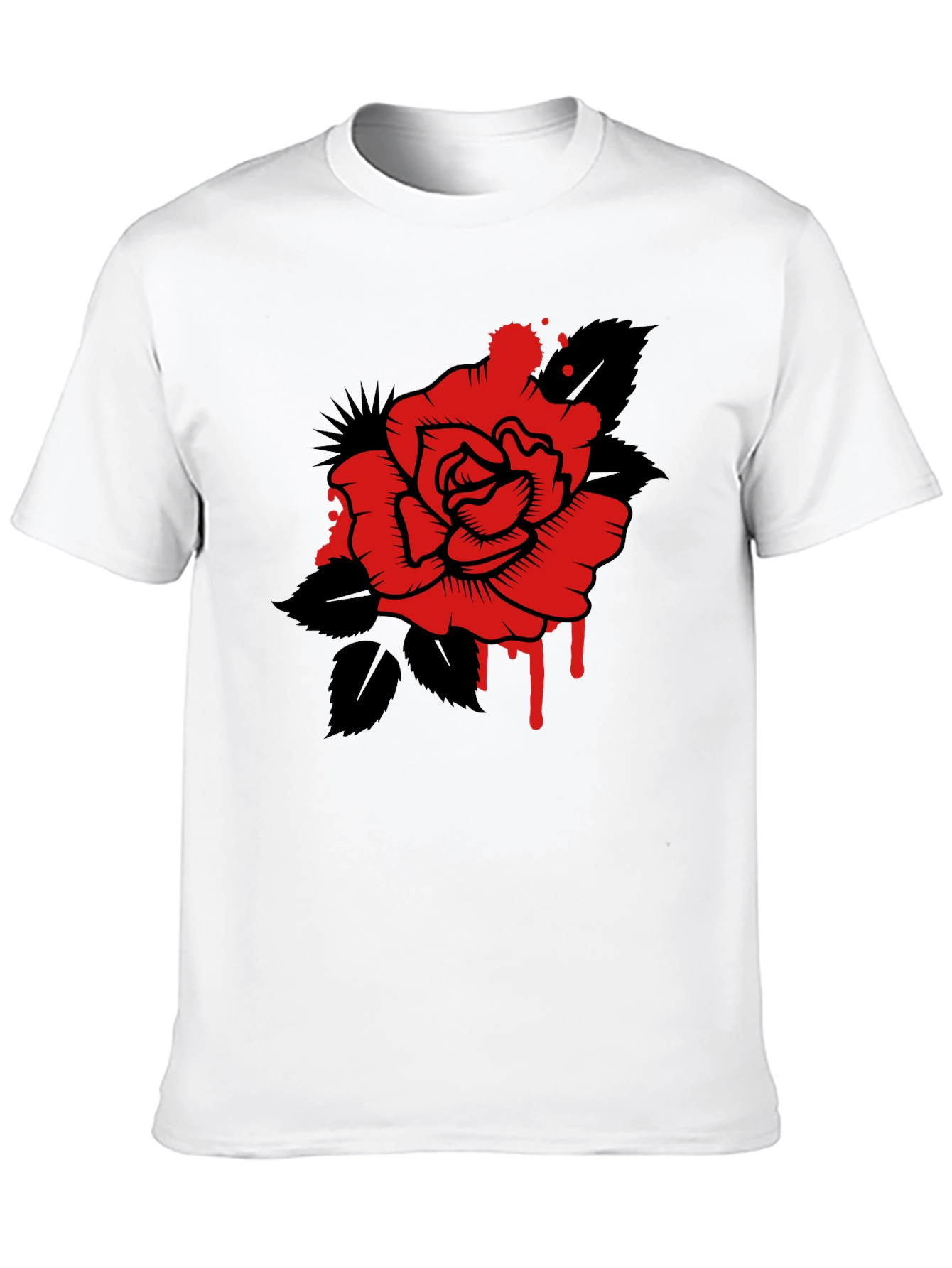Rose Graphic Tee - Mens Black T-Shirt