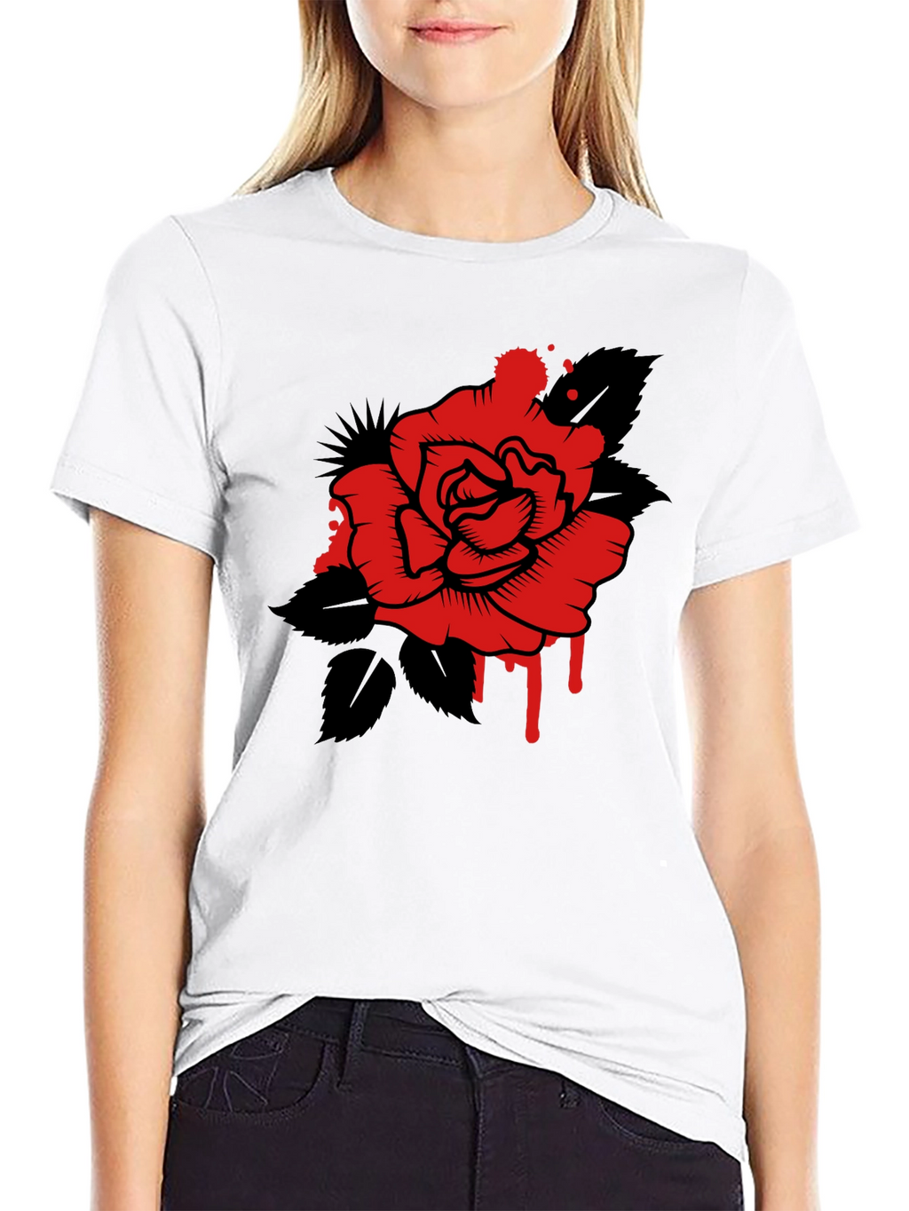Rose Graphic Tee - Mens Black T-Shirt