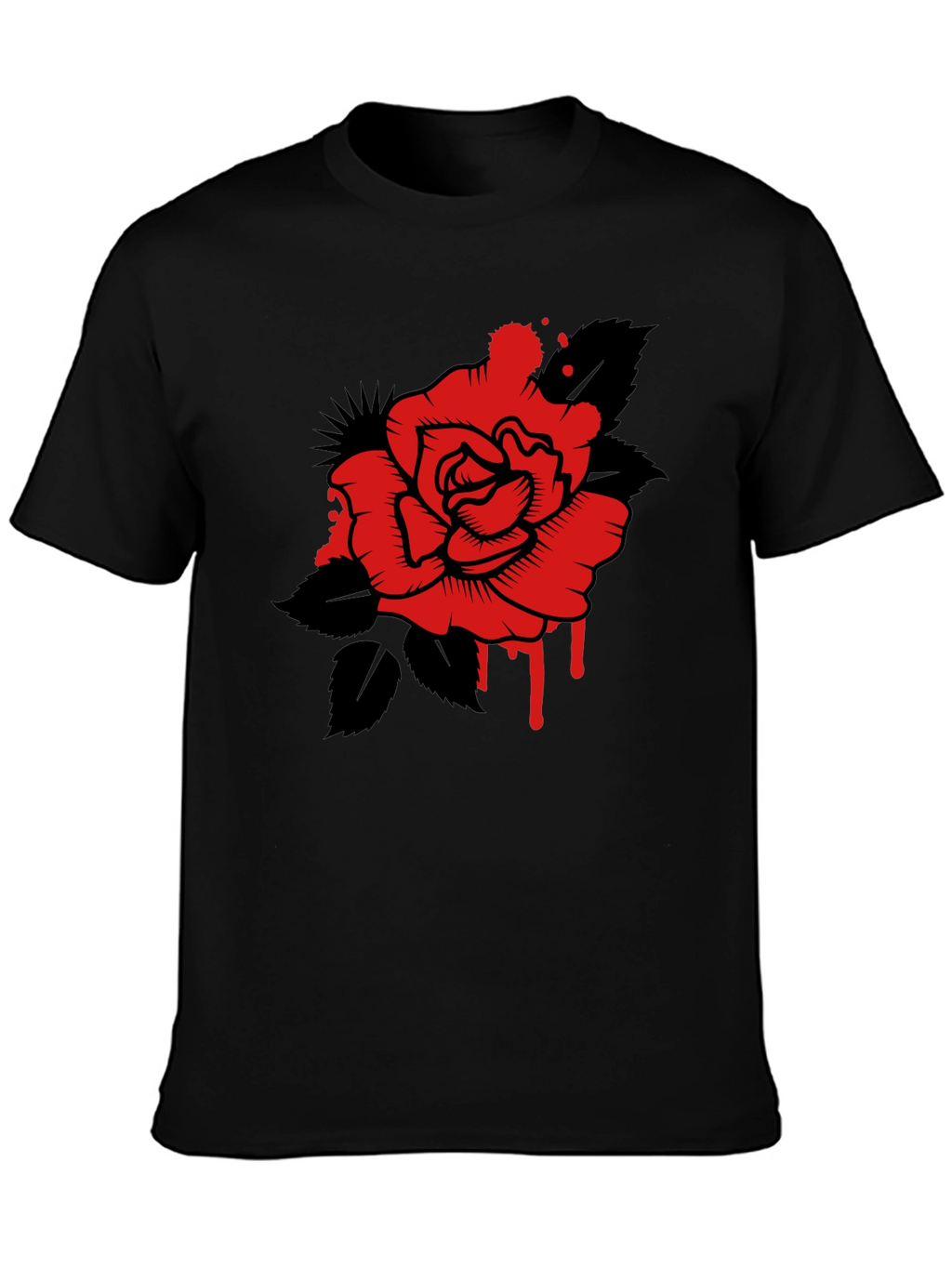 Rose Graphic Tee - Mens Black T-Shirt