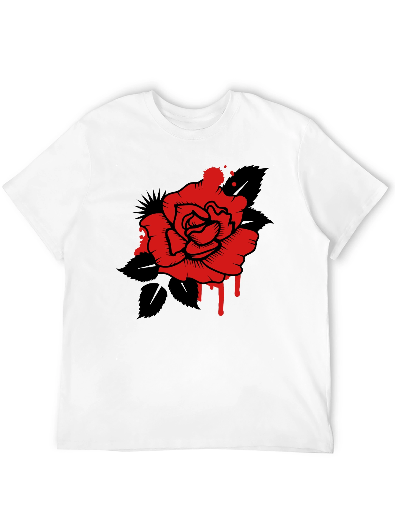 Rose Graphic Tee - Mens Black T-Shirt