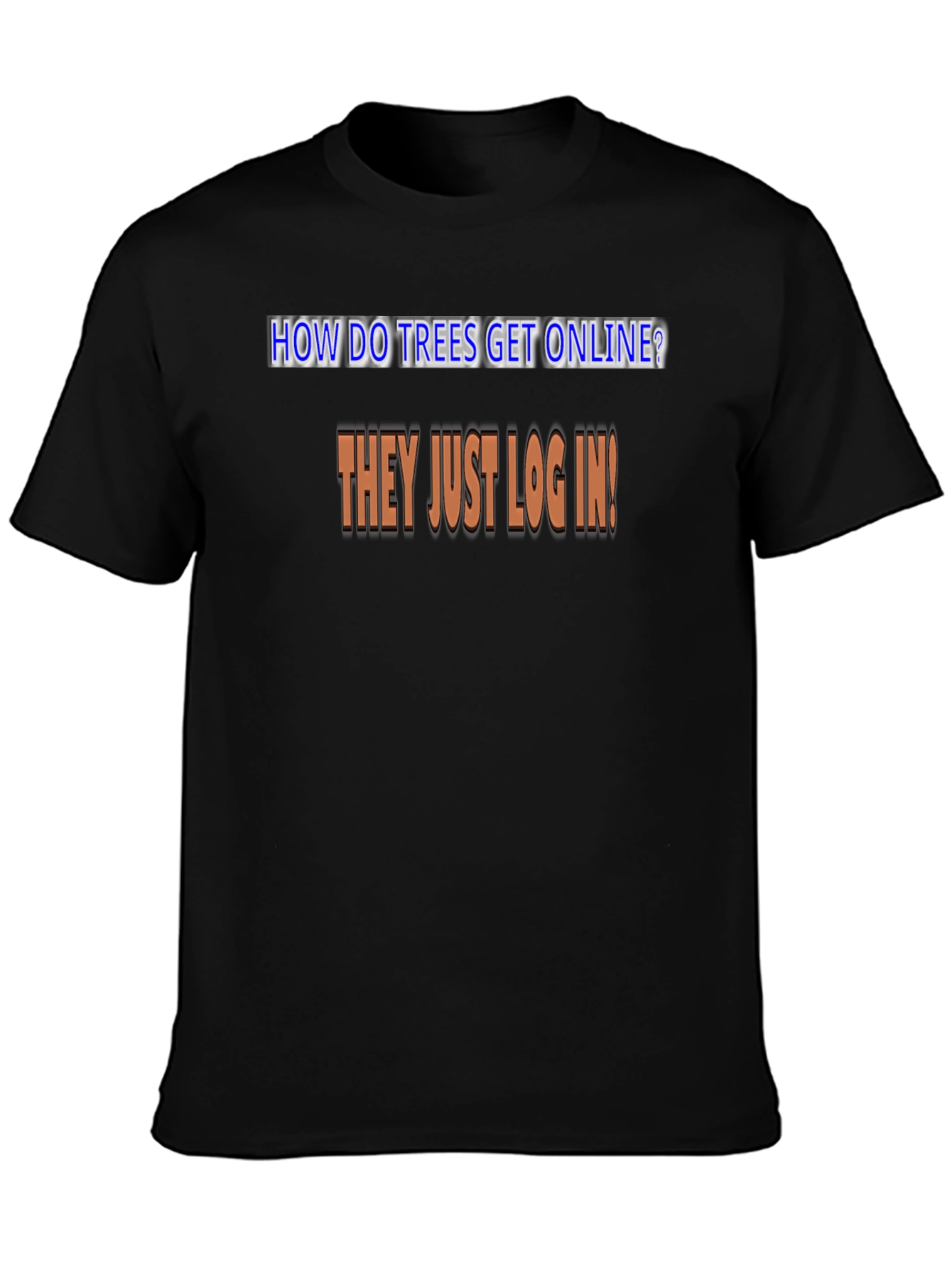 Humorous Trees Online Graphic Tee - Black