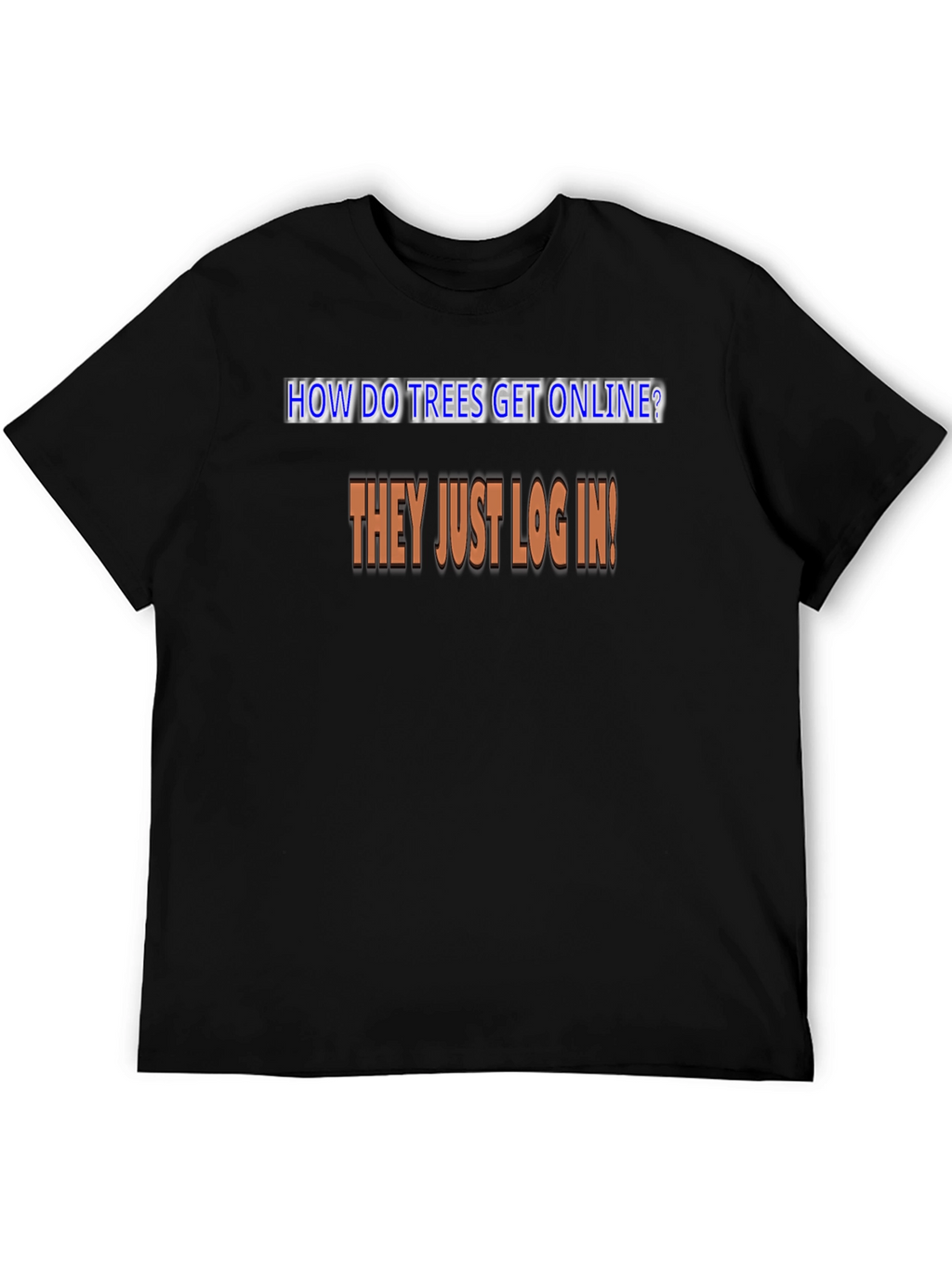 Humorous Trees Online Graphic Tee - Black