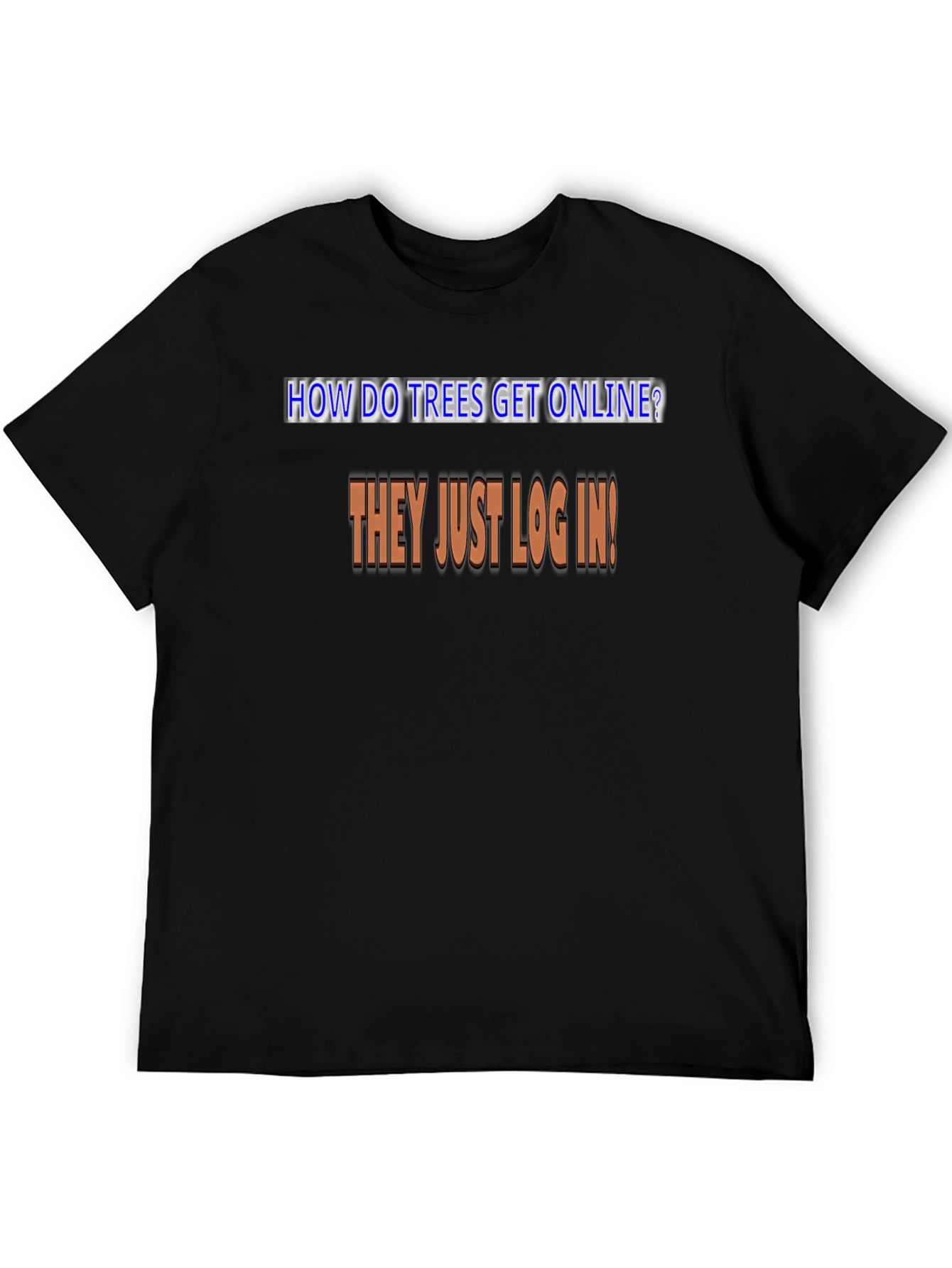 Humorous Trees Online Graphic Tee - Black