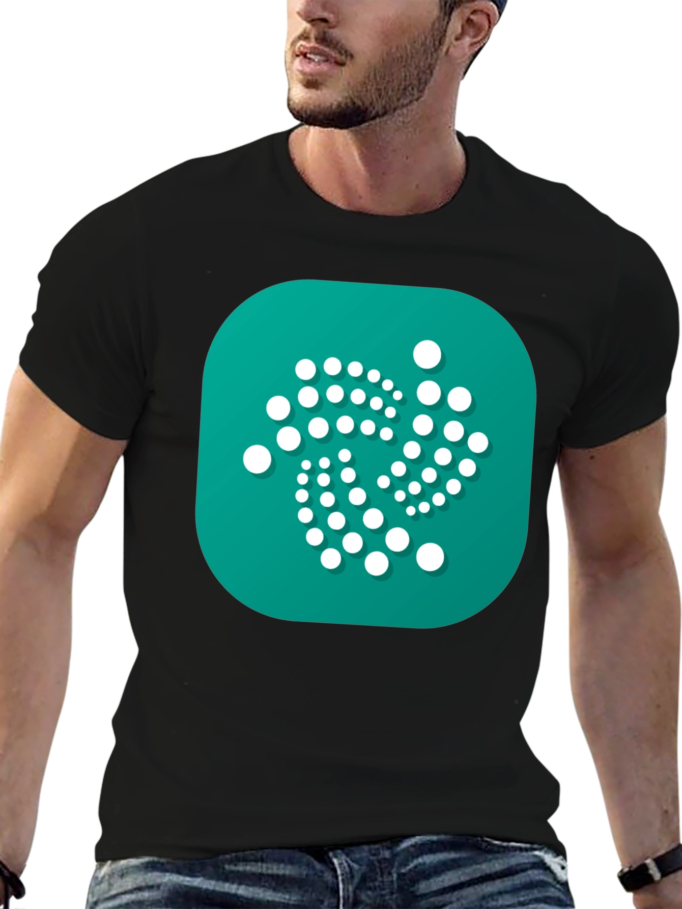 IOTA Crypto Black T-Shirt - Modern Digital Currency Design