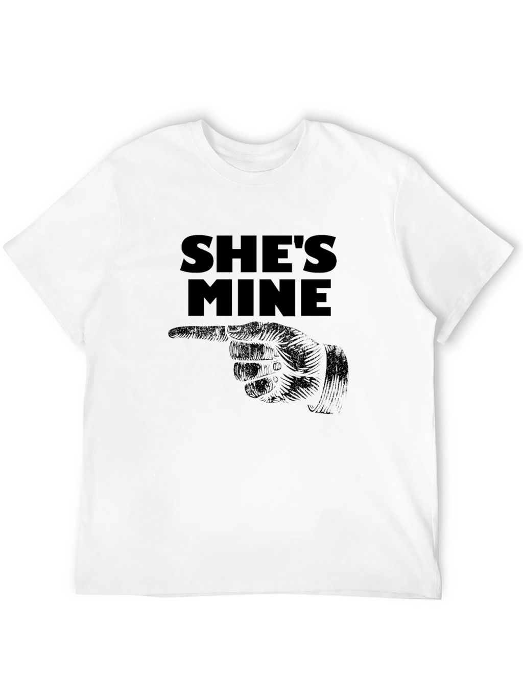 Shes Mine T-Shirt: Pointing Hand Design - Black