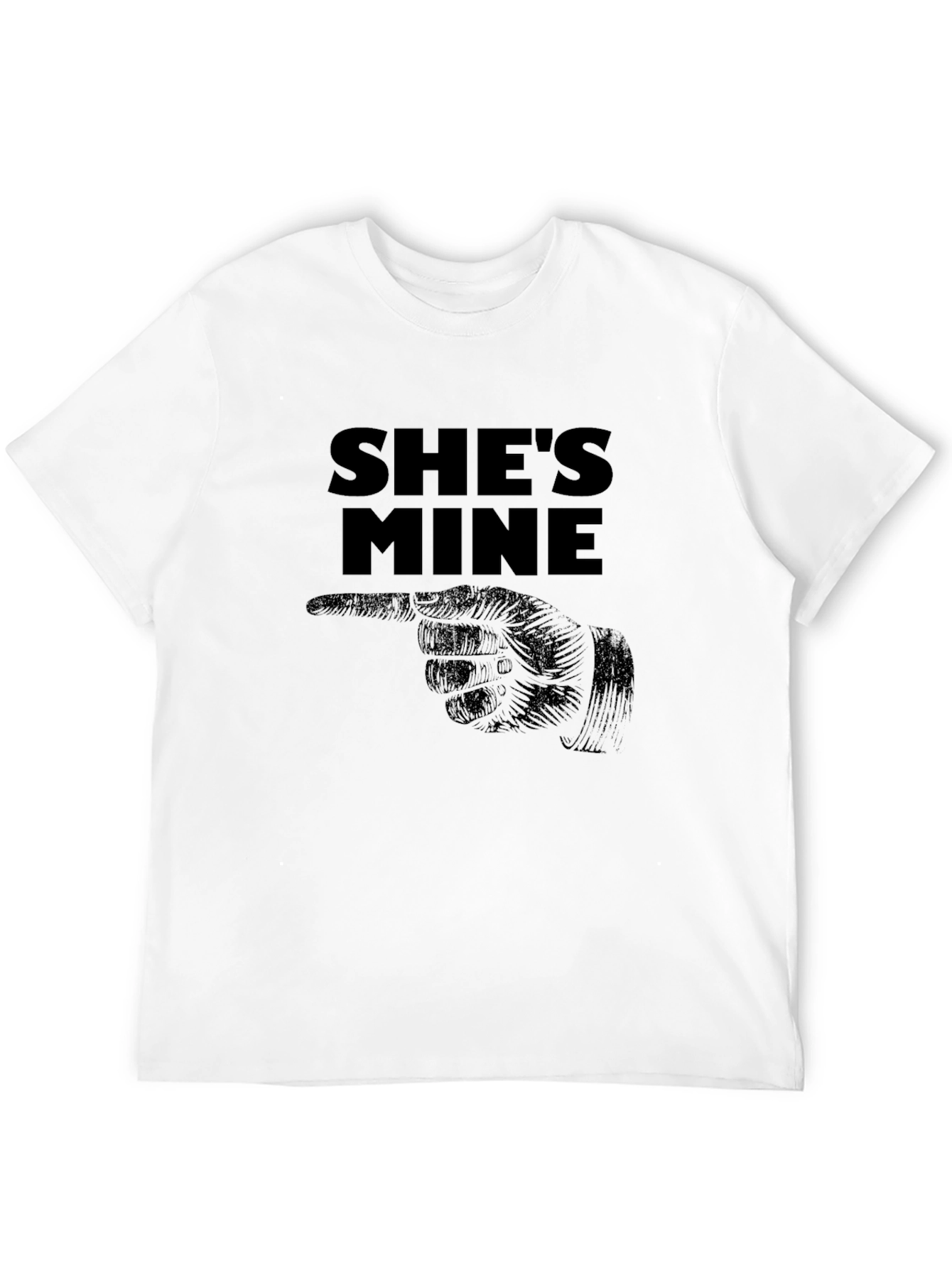 Shes Mine T-Shirt: Pointing Hand Design - Black