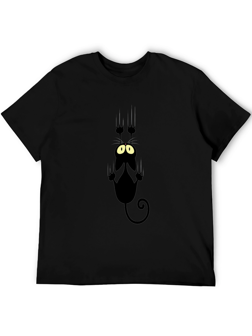 Black Cat Scratch T-Shirt - Funny Graphic Tee
