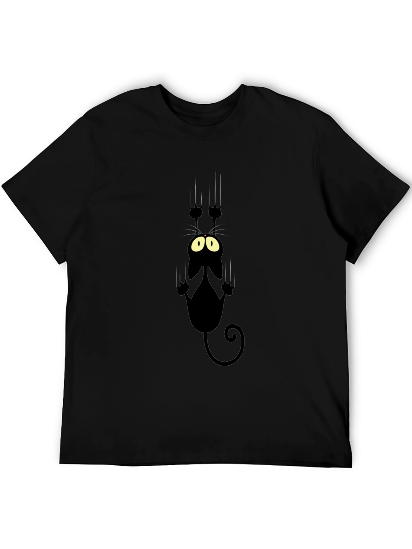 Black Cat Scratch T-Shirt - Funny Graphic Tee
