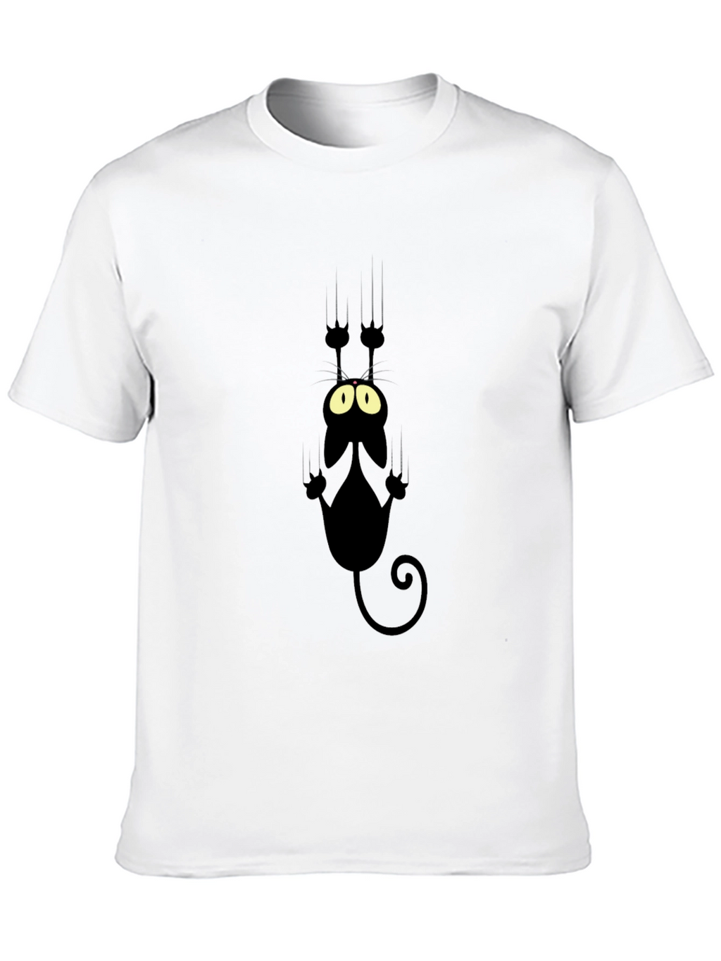 Black Cat Scratch T-Shirt - Funny Graphic Tee