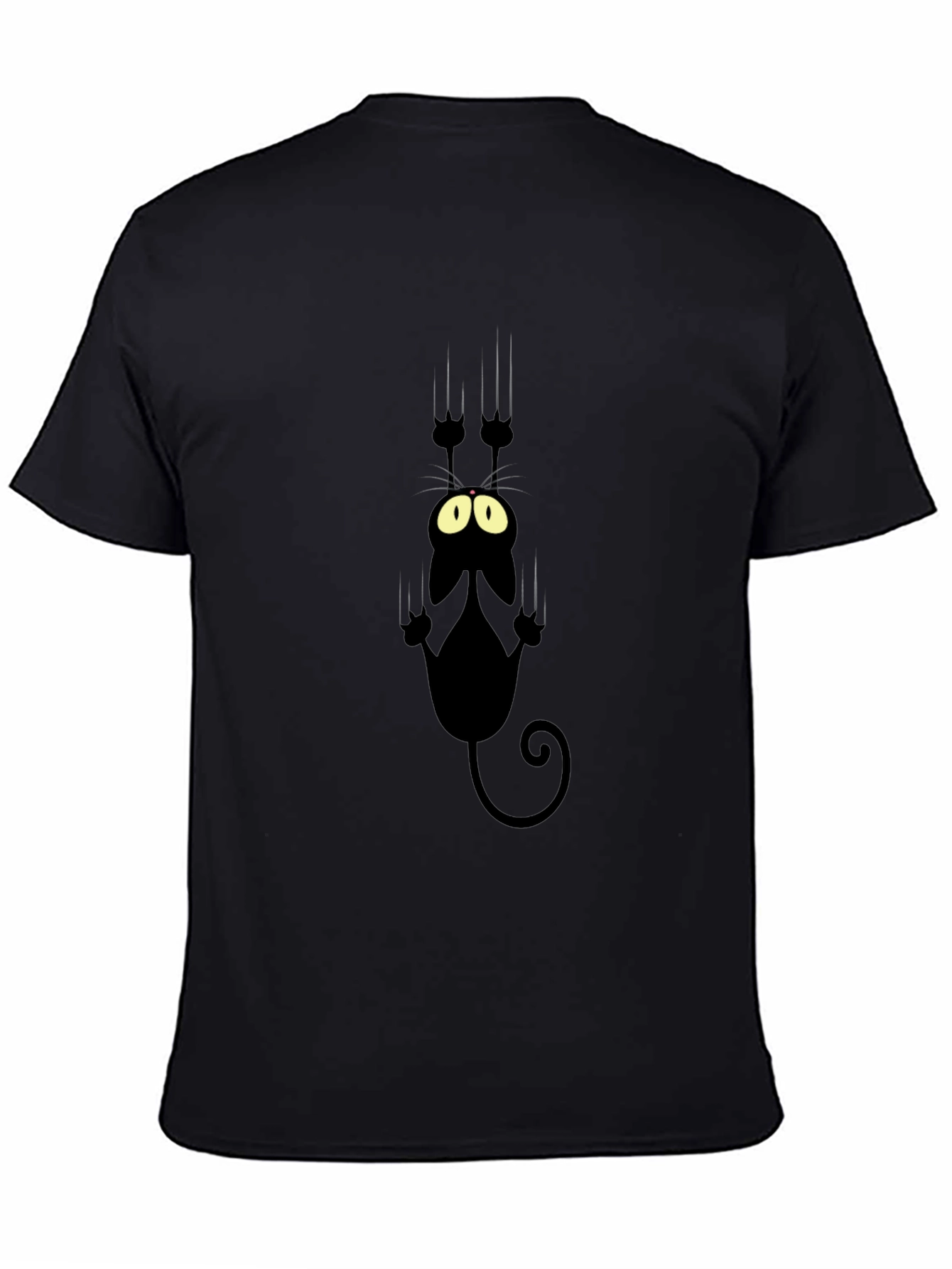 Black Cat Scratch T-Shirt - Funny Graphic Tee