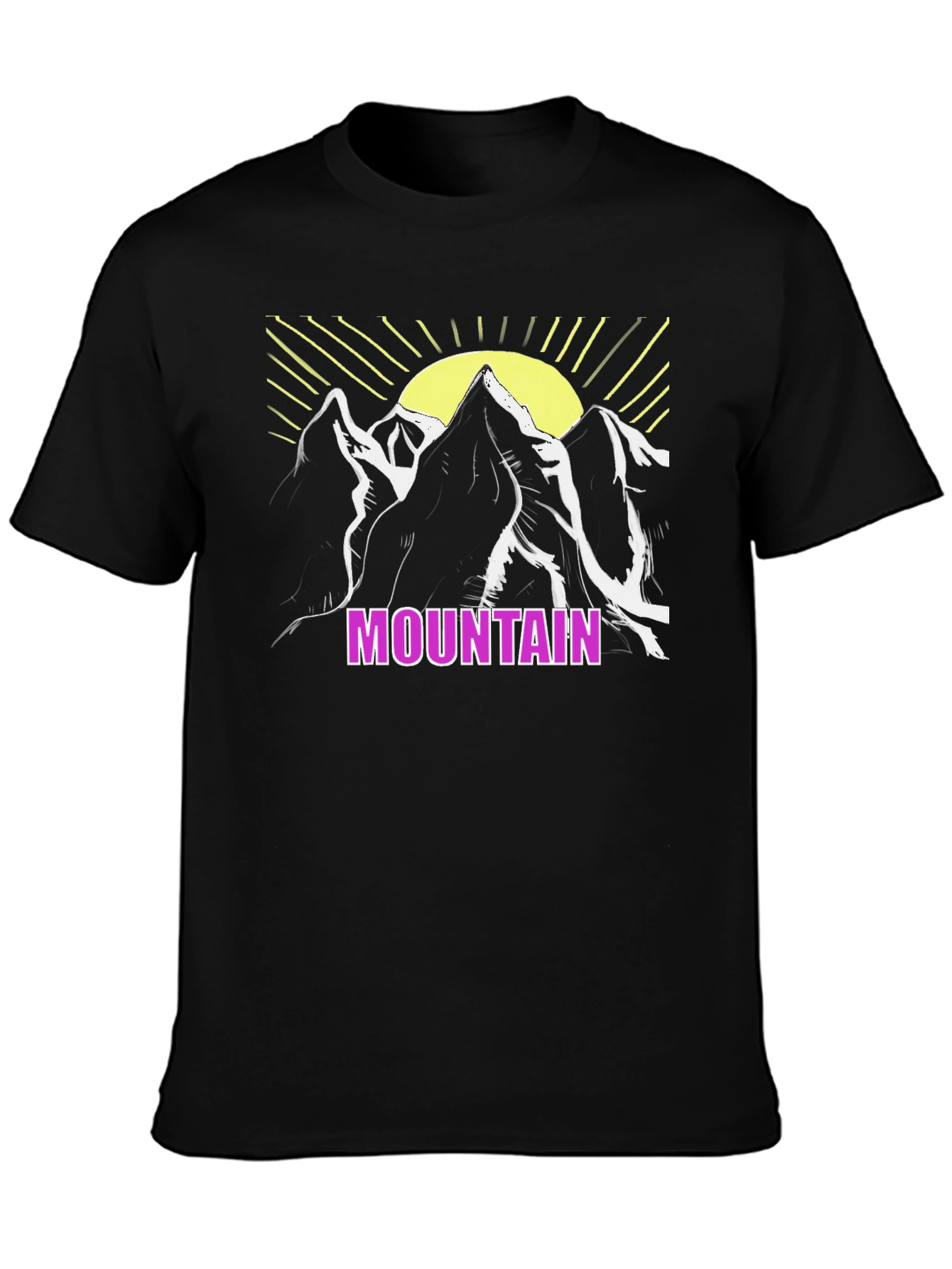 Mountain Graphic T-Shirt - Black Casual Tee