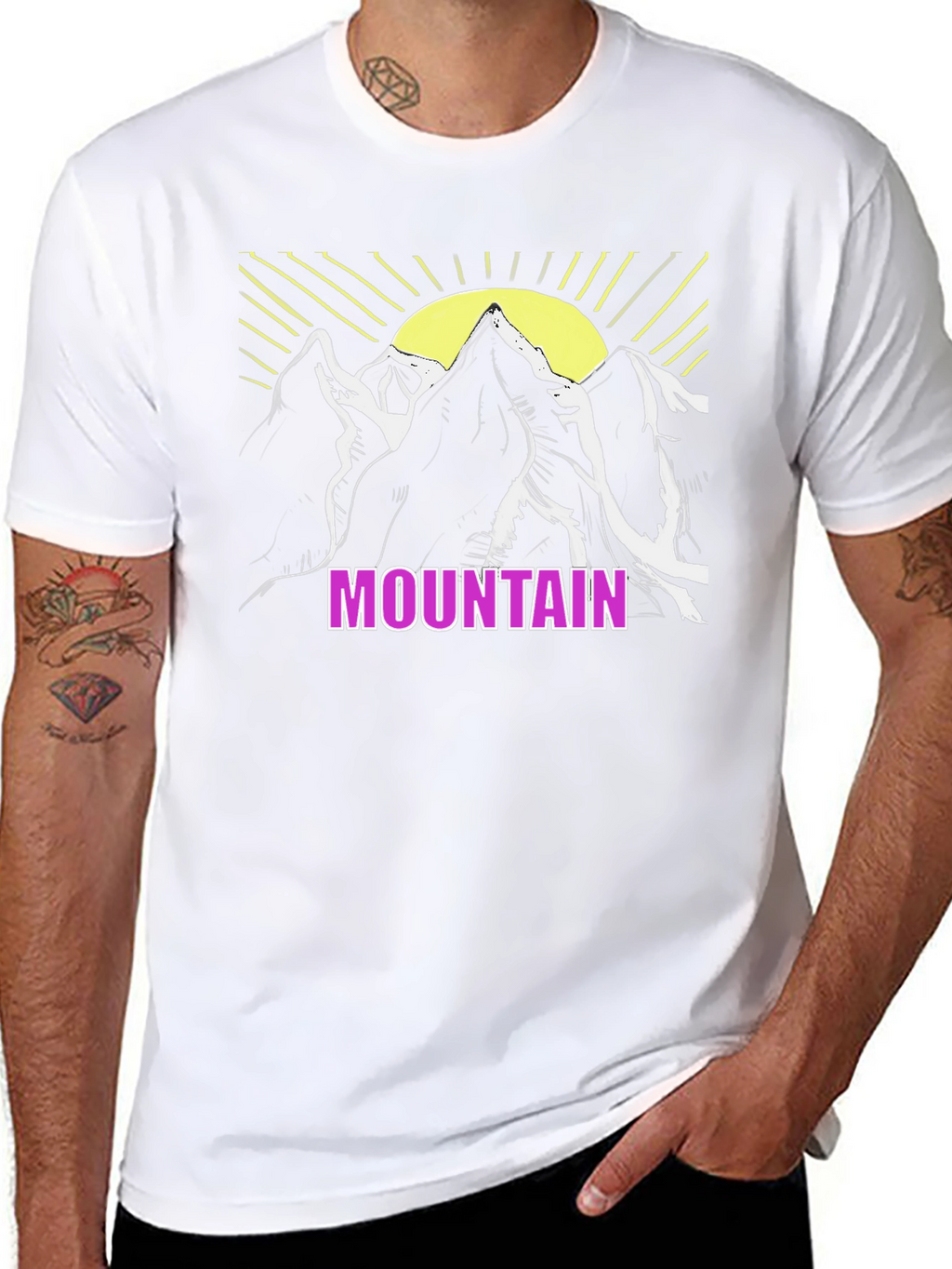 Mountain Graphic T-Shirt - Black Casual Tee