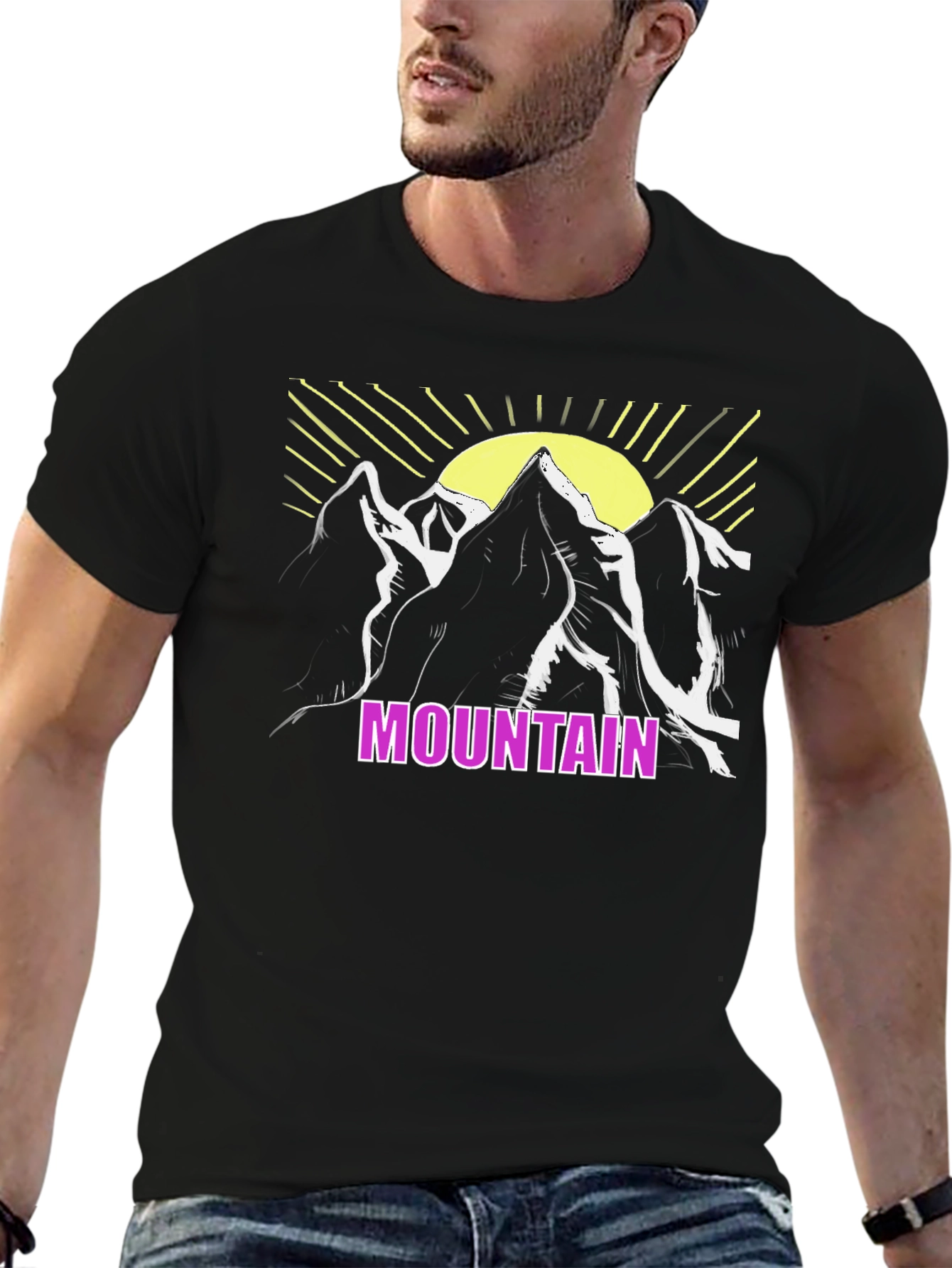 Mountain Graphic T-Shirt - Black Casual Tee