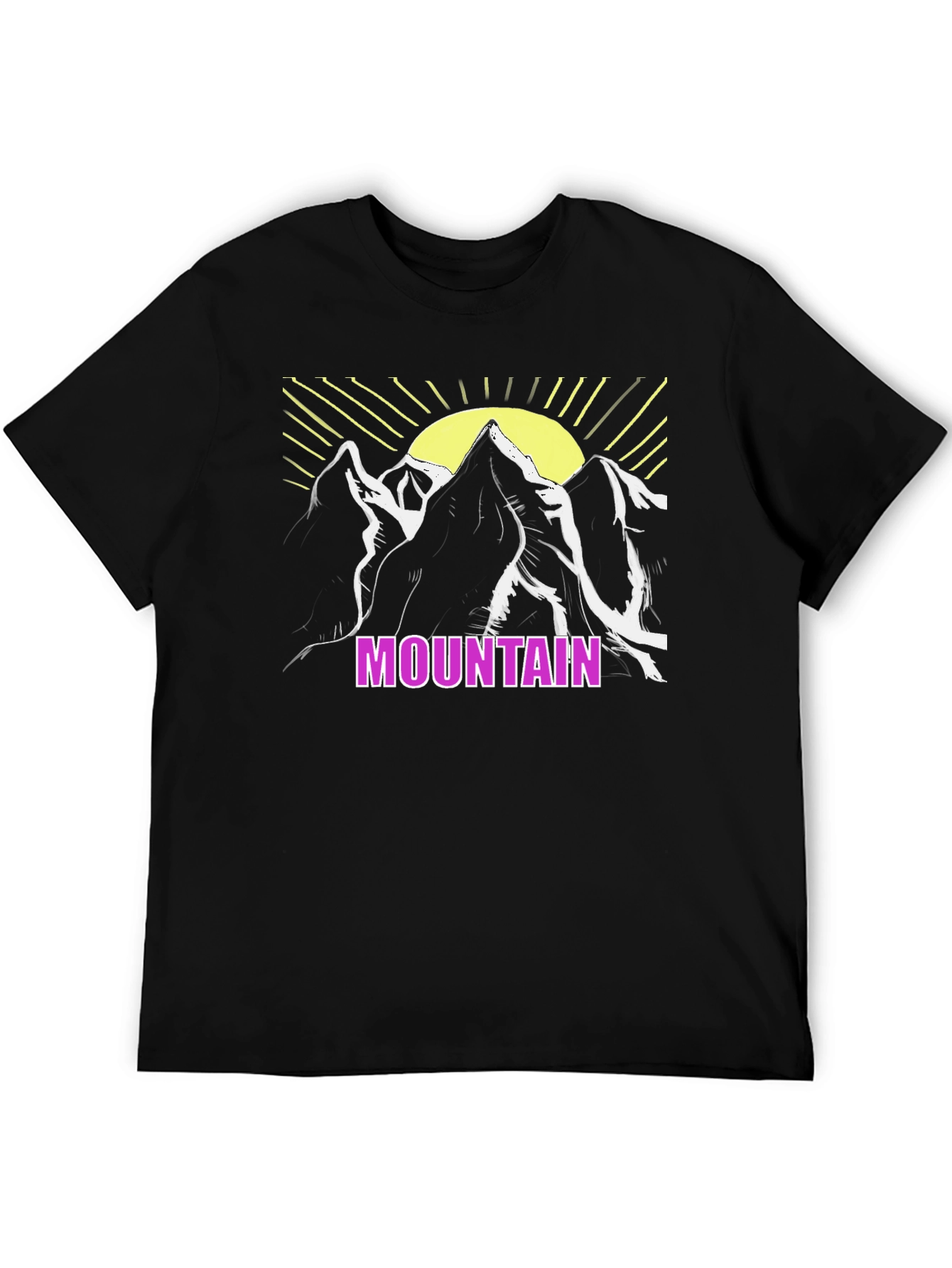 Mountain Graphic T-Shirt - Black Casual Tee