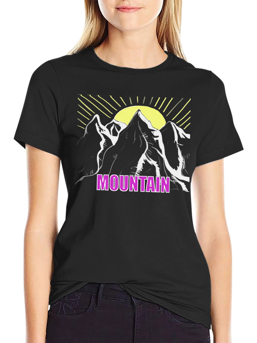 Mountain Graphic T-Shirt - Black Casual Tee