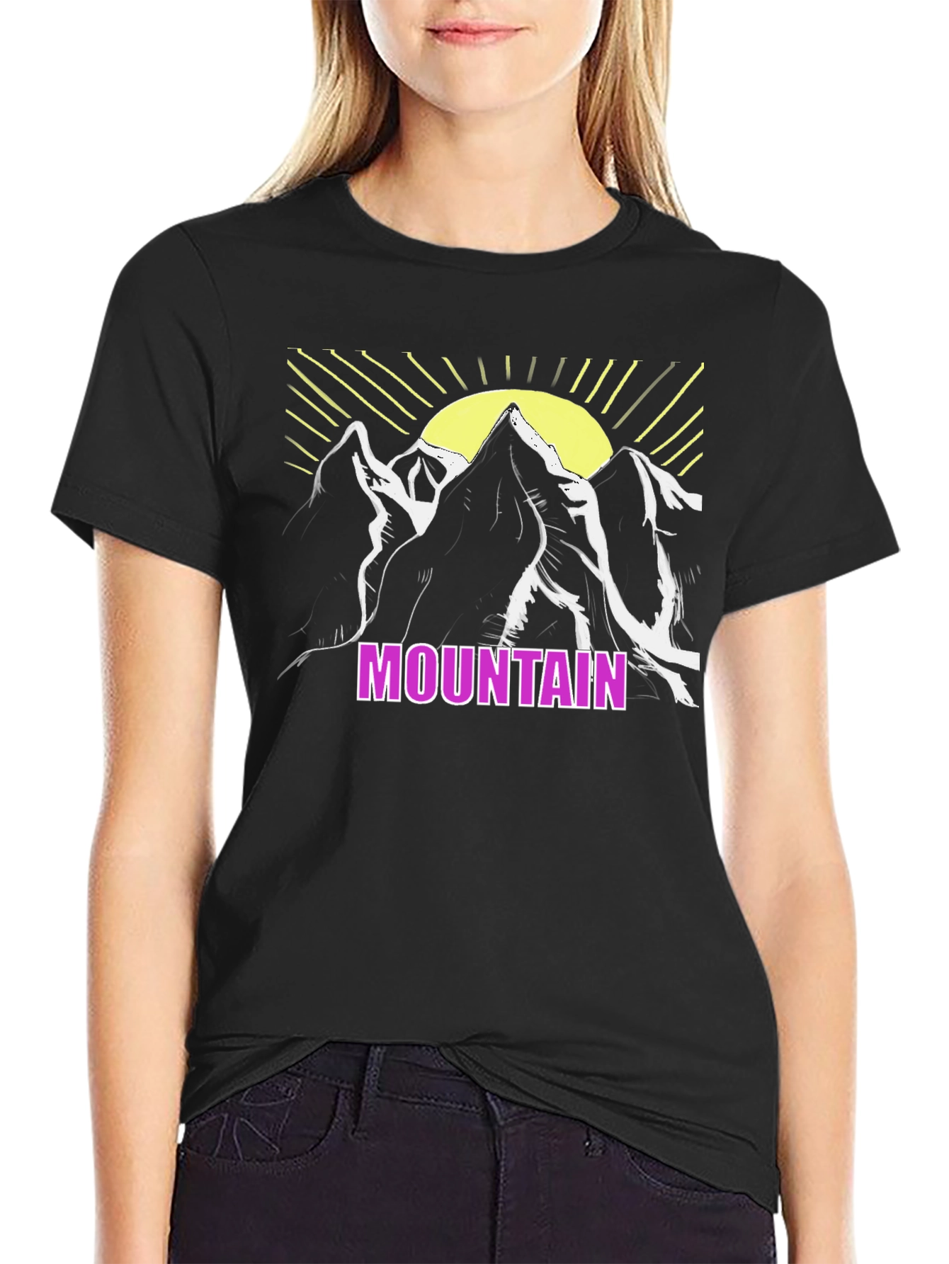 Mountain Graphic T-Shirt - Black Casual Tee