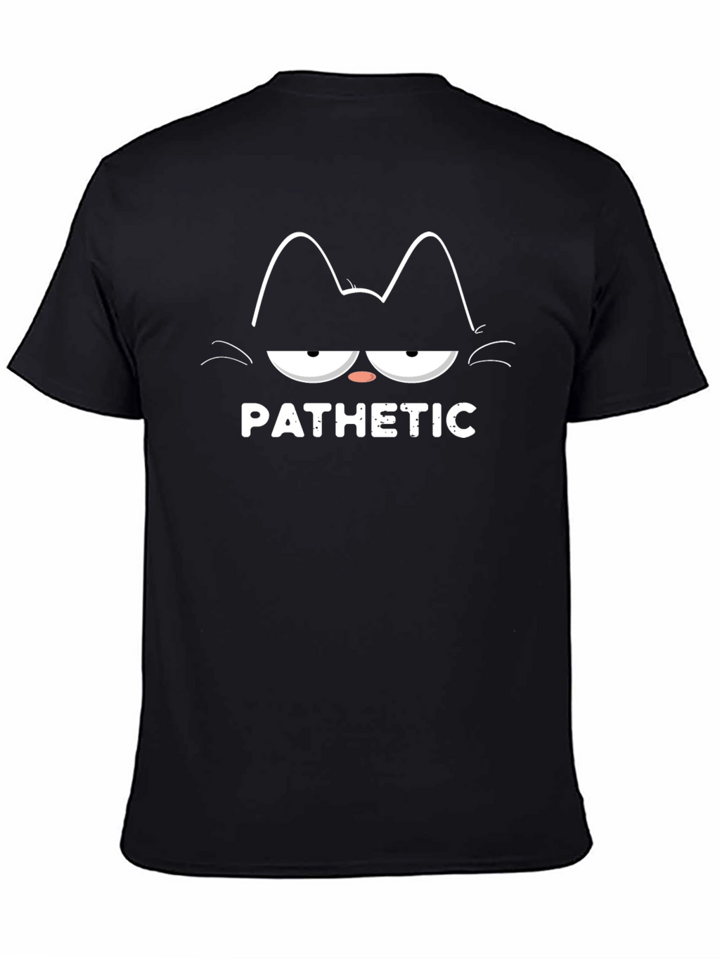 Pathetic Cat Graphic T-Shirt - Black
