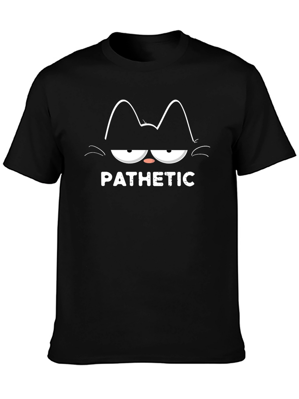 Pathetic Cat Graphic T-Shirt - Black