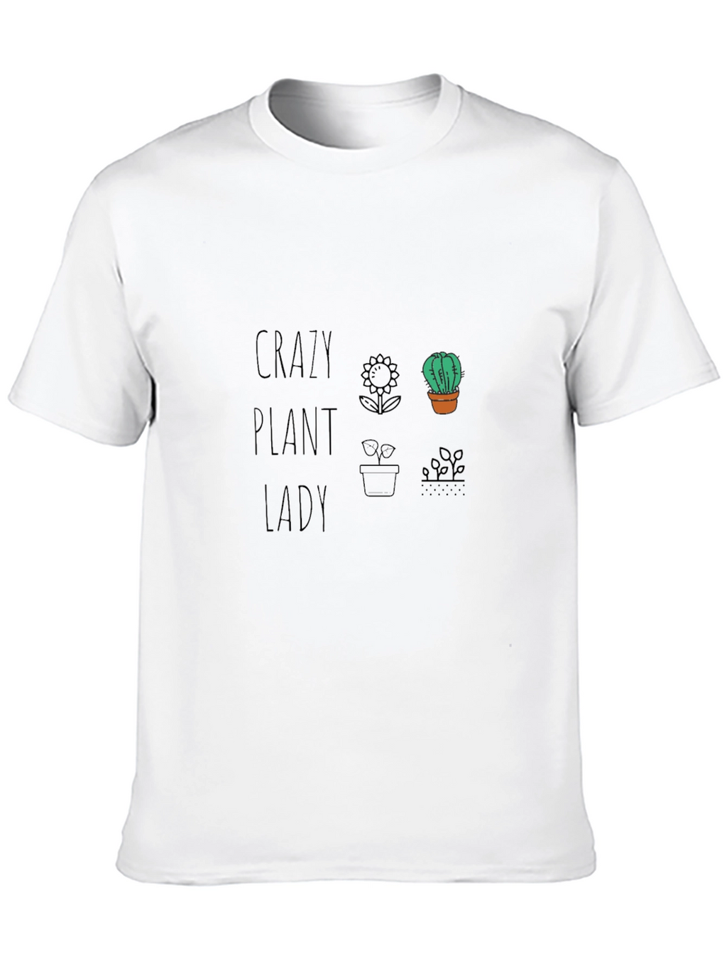 Crazy Plant Lady Graphic Tee - Black Cotton T-Shirt
