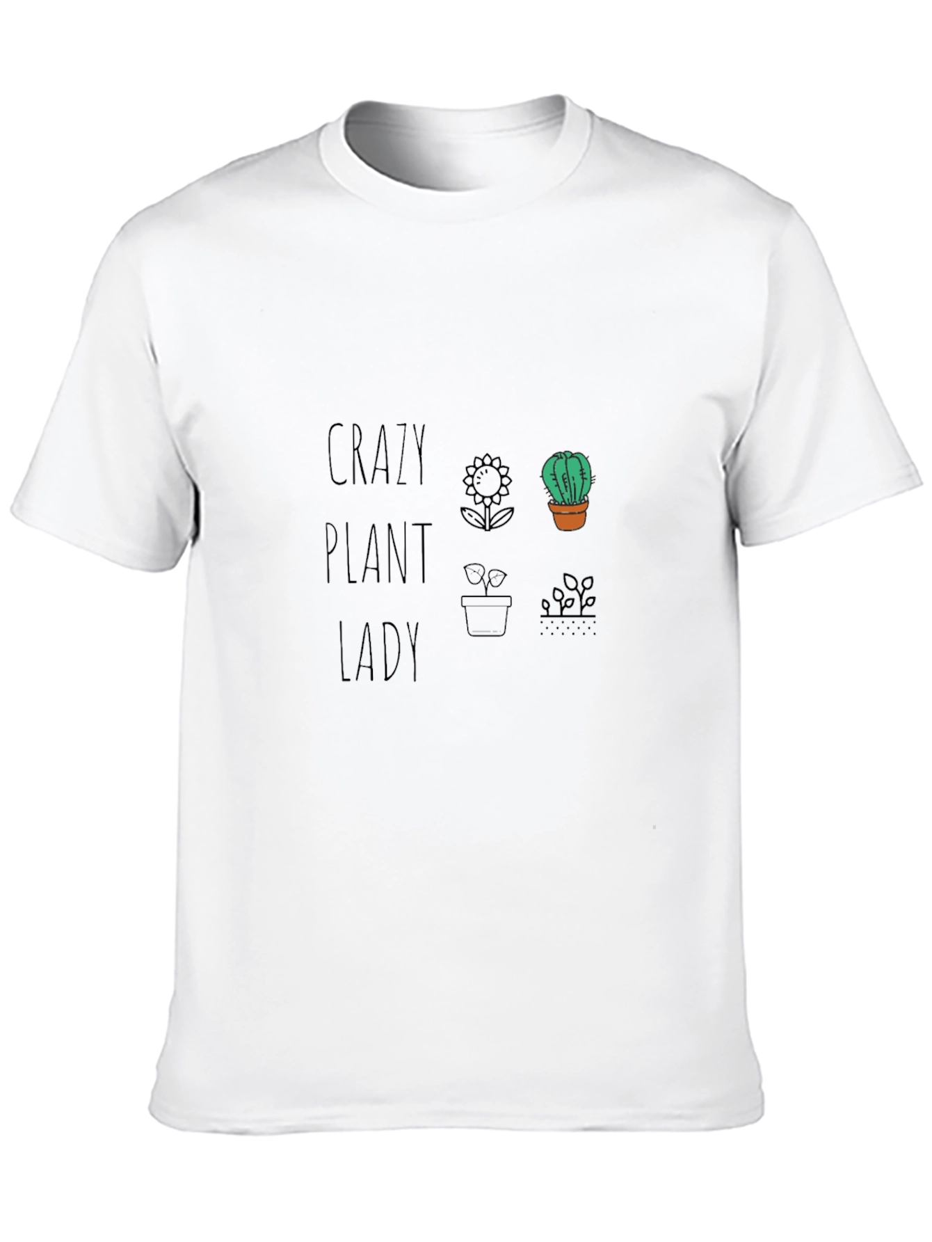 Crazy Plant Lady Graphic Tee - Black Cotton T-Shirt