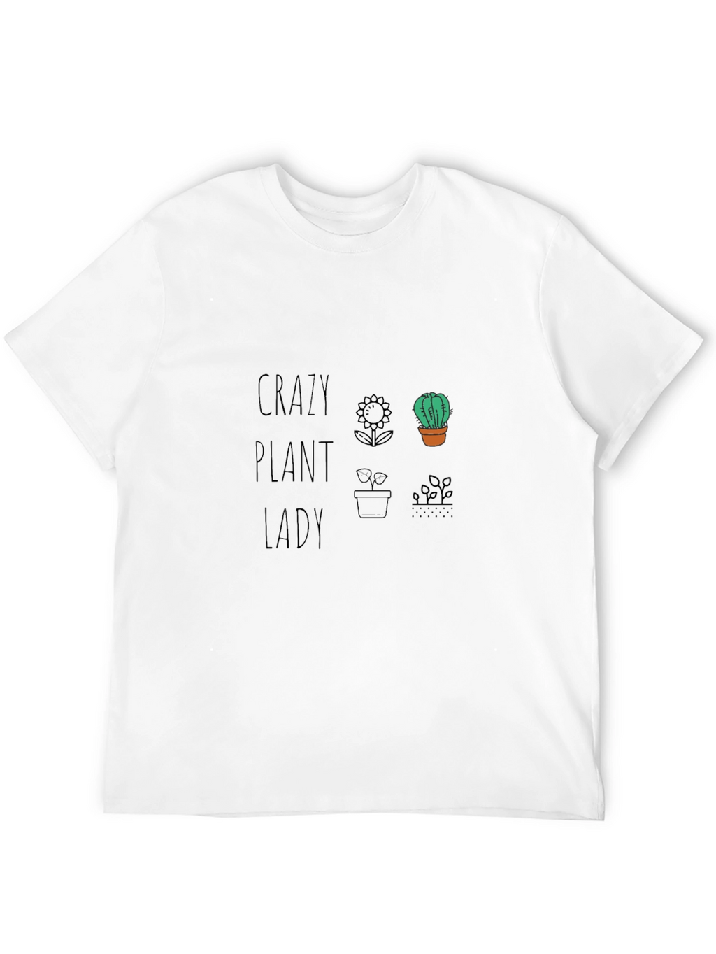 Crazy Plant Lady Graphic Tee - Black Cotton T-Shirt