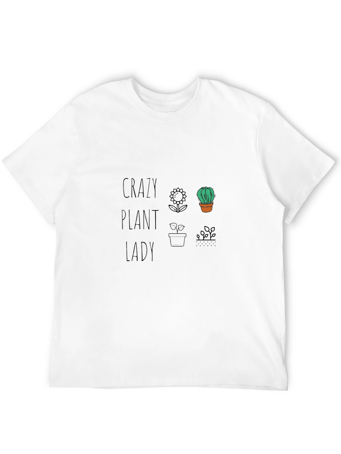 Crazy Plant Lady Graphic Tee - Black Cotton T-Shirt