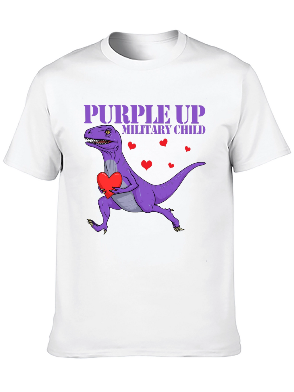 Purple Up Military Child Dinosaur T-Shirt