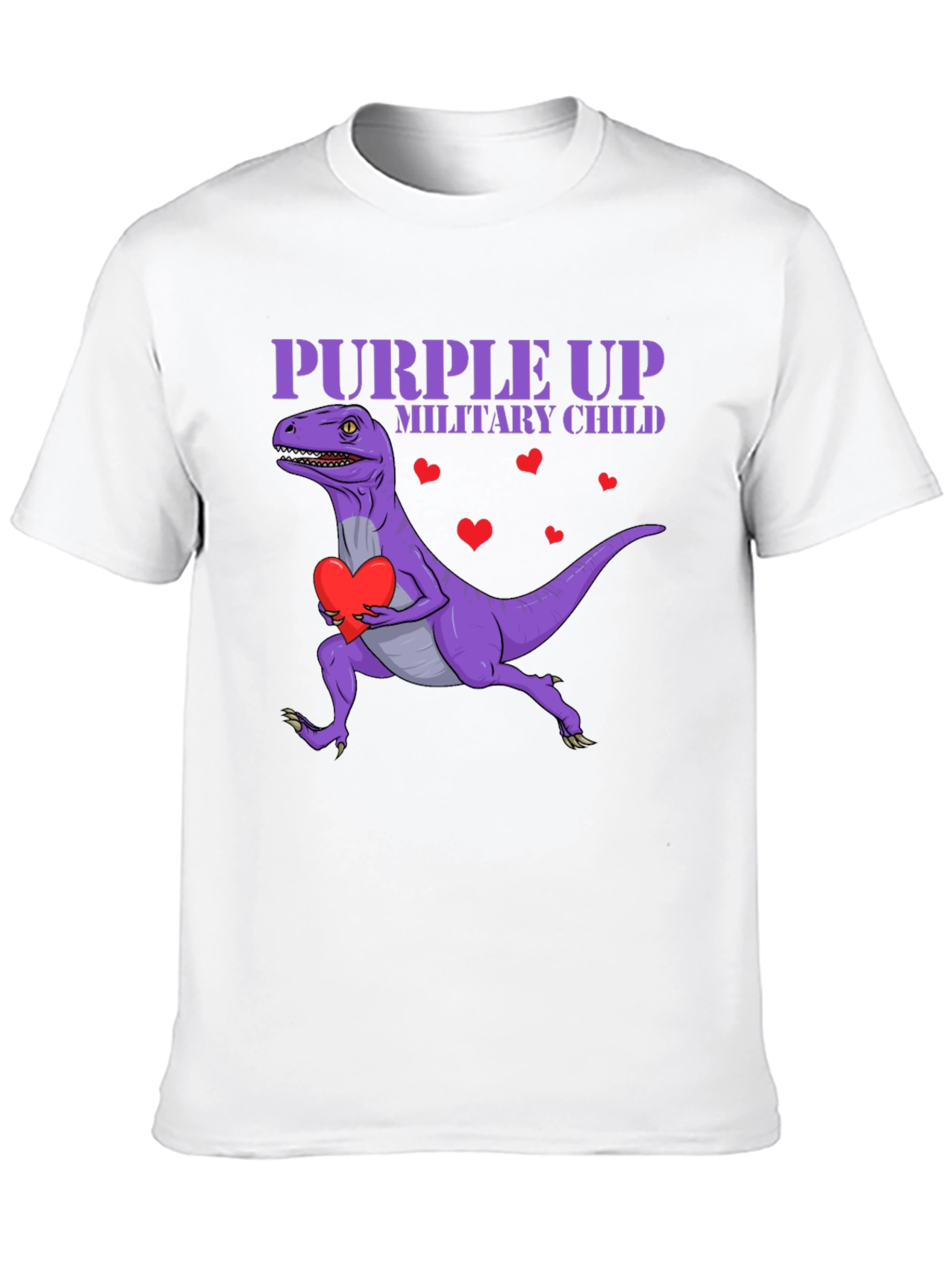 Purple Up Military Child Dinosaur T-Shirt