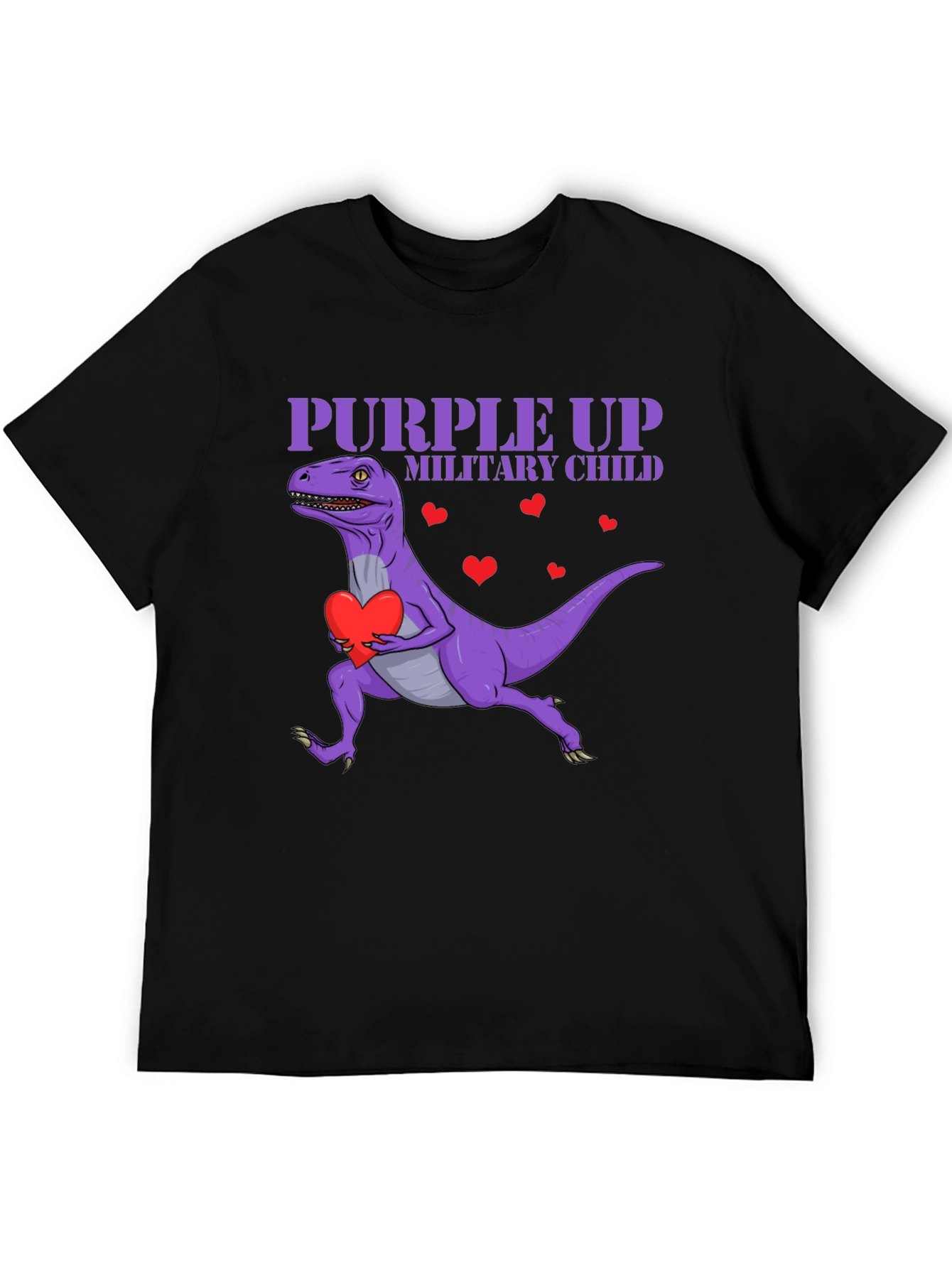 Purple Up Military Child Dinosaur T-Shirt