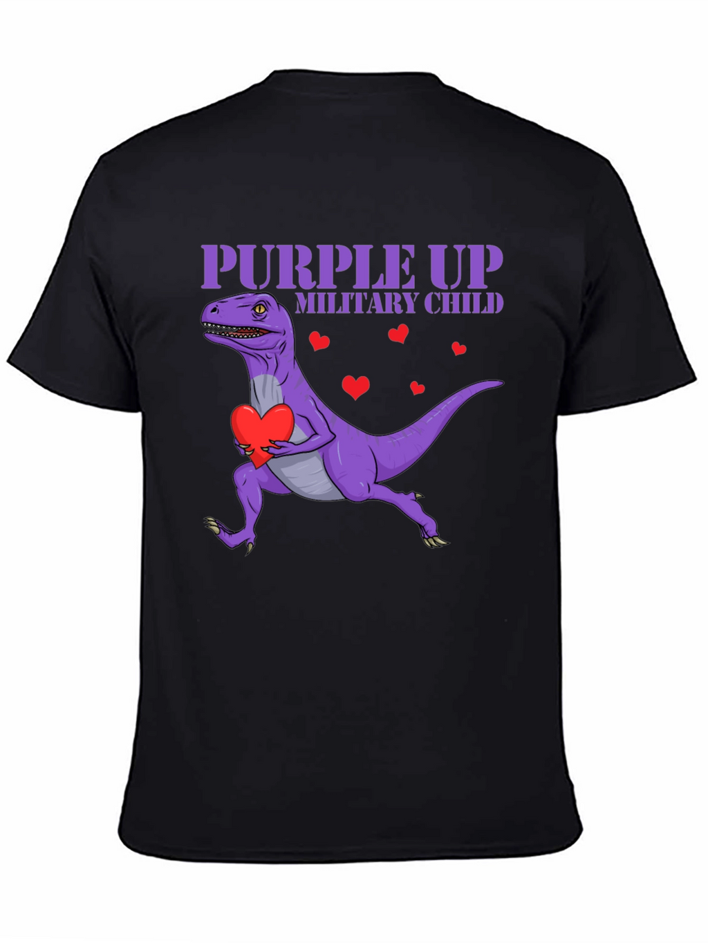 Purple Up Military Child Dinosaur T-Shirt