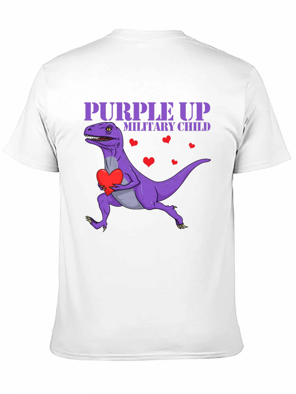 Purple Up Military Child Dinosaur T-Shirt