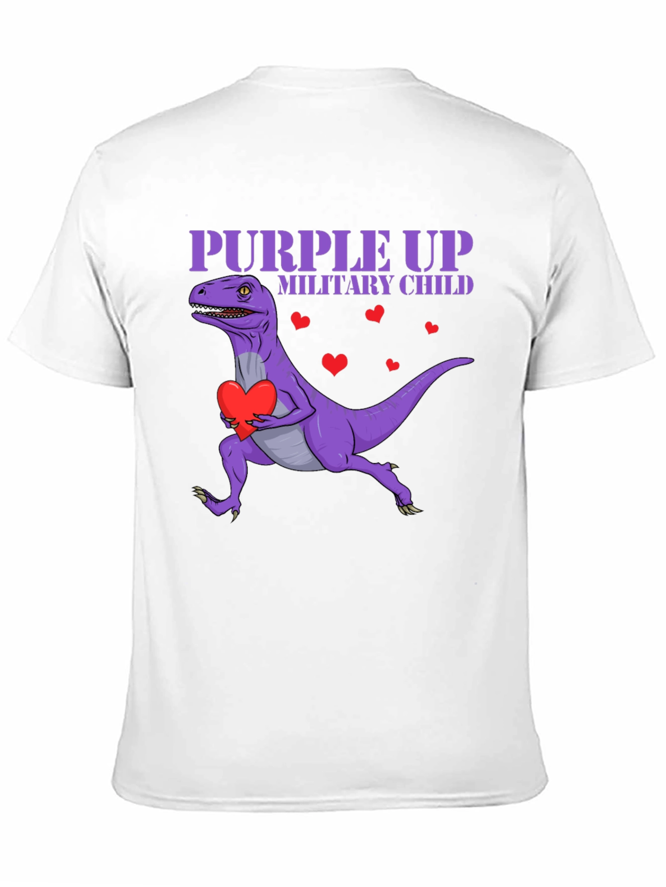 Purple Up Military Child Dinosaur T-Shirt