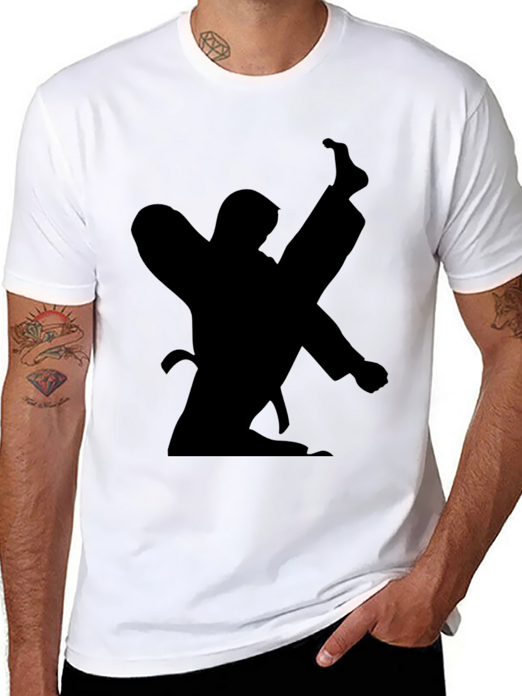 Karate Silhouette Black T-Shirt