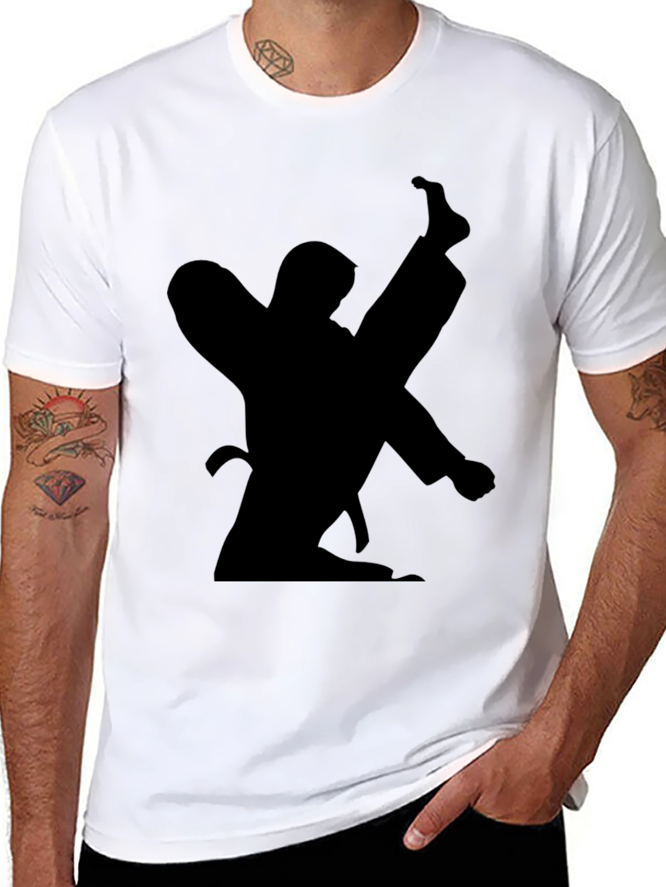 Karate Silhouette Black T-Shirt