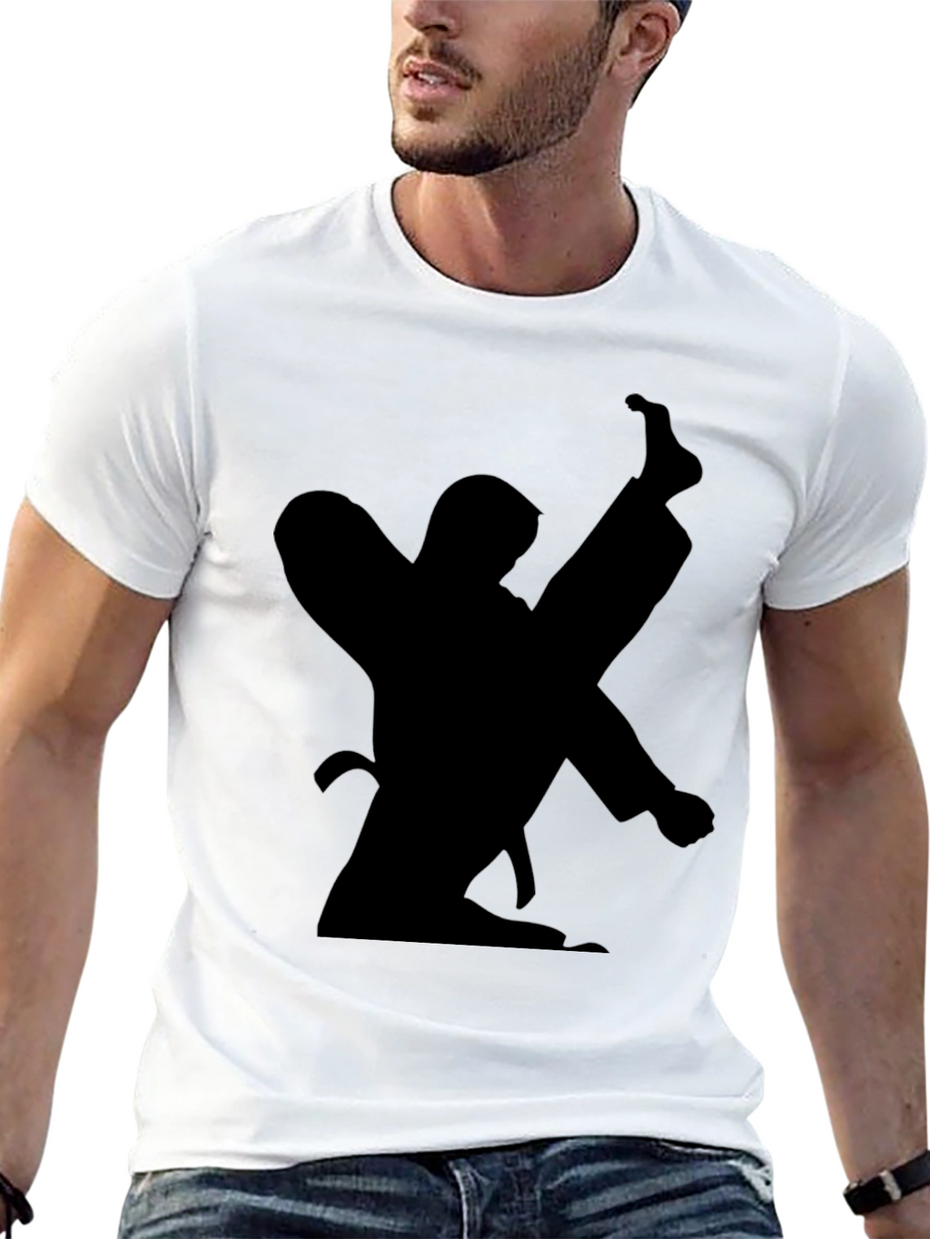 Karate Silhouette Black T-Shirt