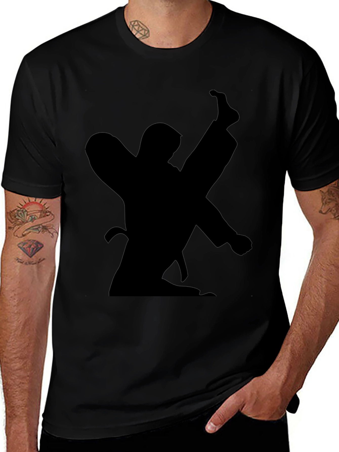 Karate Silhouette Black T-Shirt