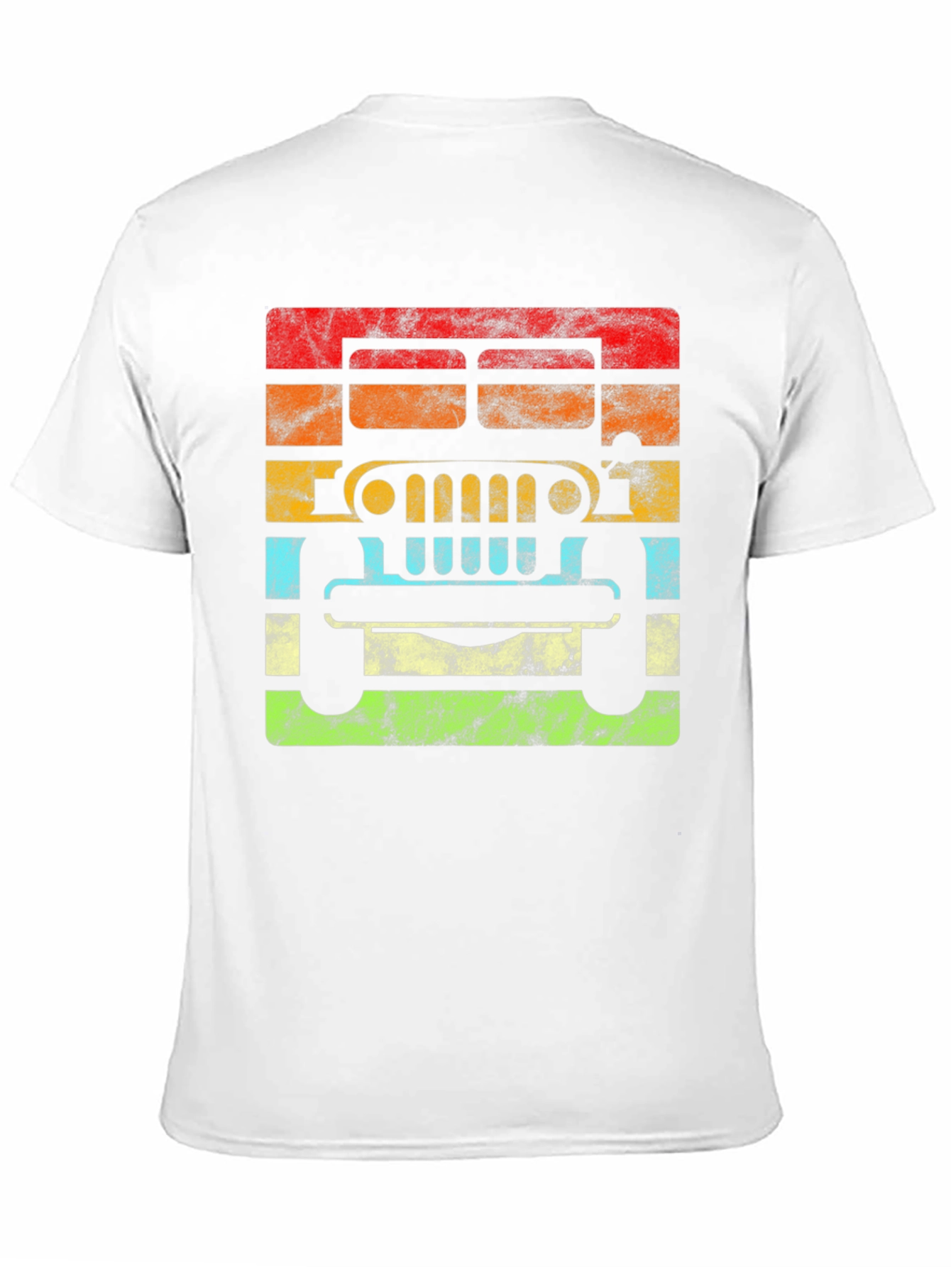 Vintage Jeep Graphic Tee - Retro Striped Design