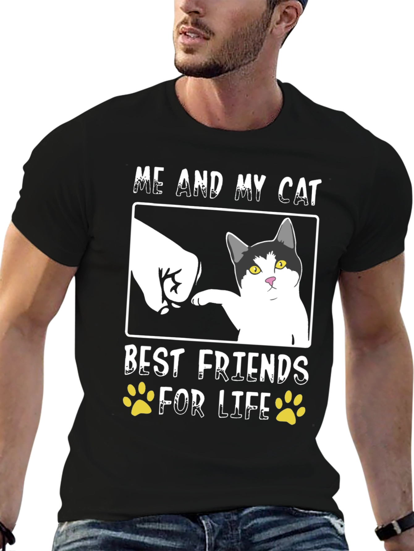 Me and My Cat Best Friends for Life Black T-Shirt