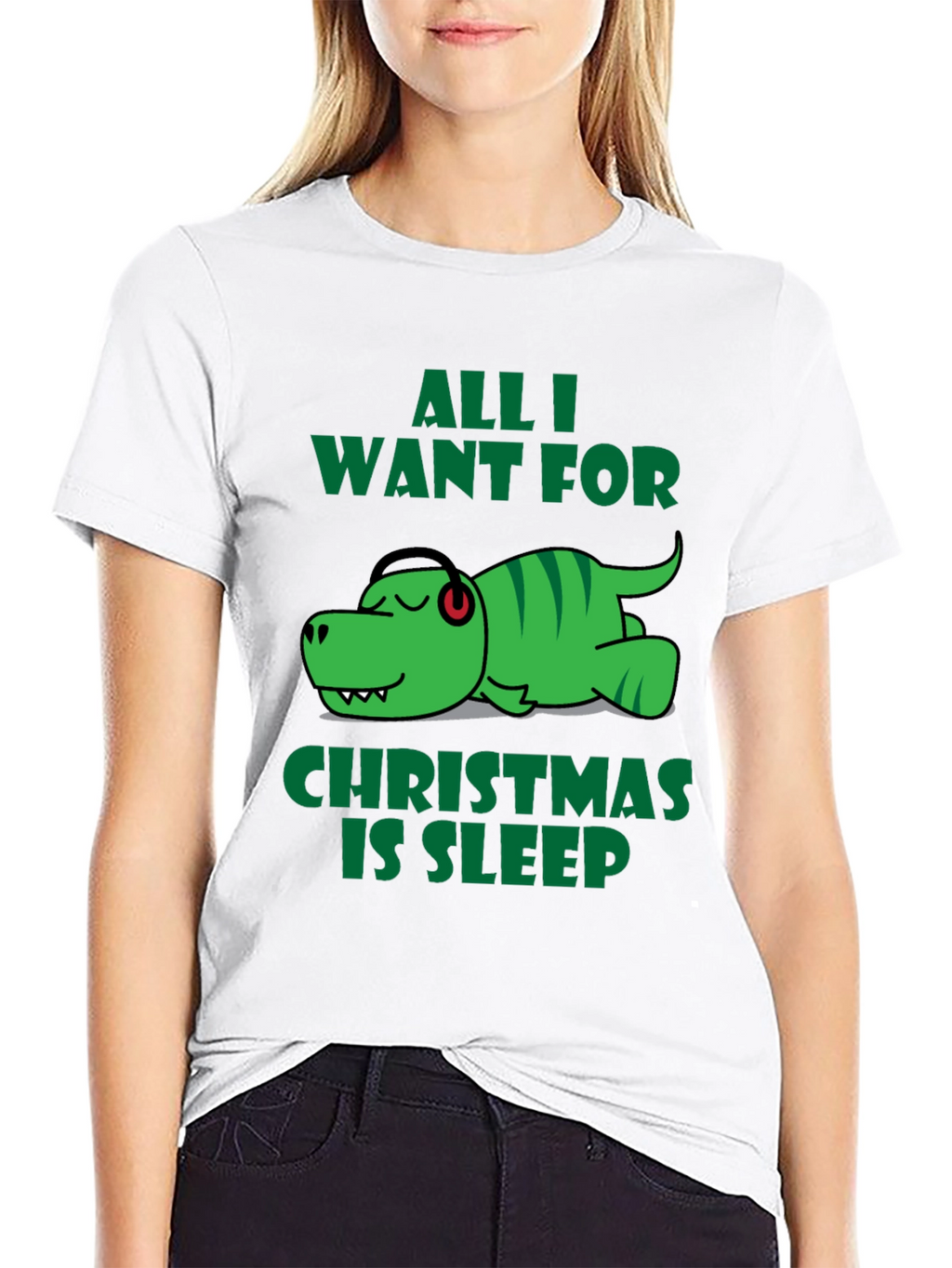 Funny Dinosaur Christmas Sleep T-Shirt
