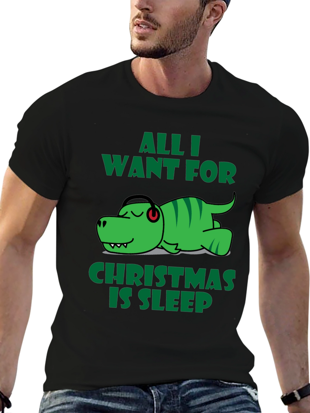 Funny Dinosaur Christmas Sleep T-Shirt