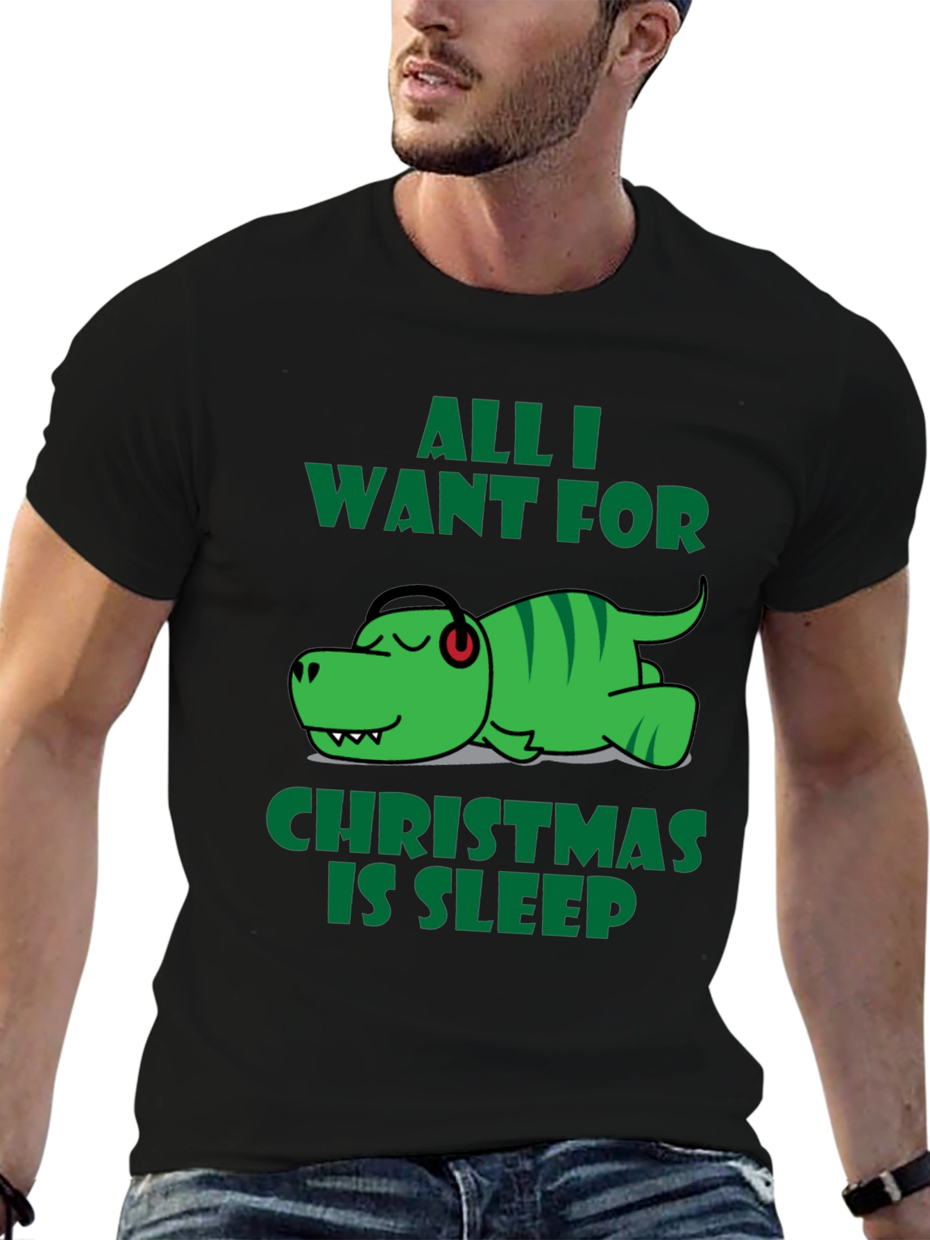 Funny Dinosaur Christmas Sleep T-Shirt