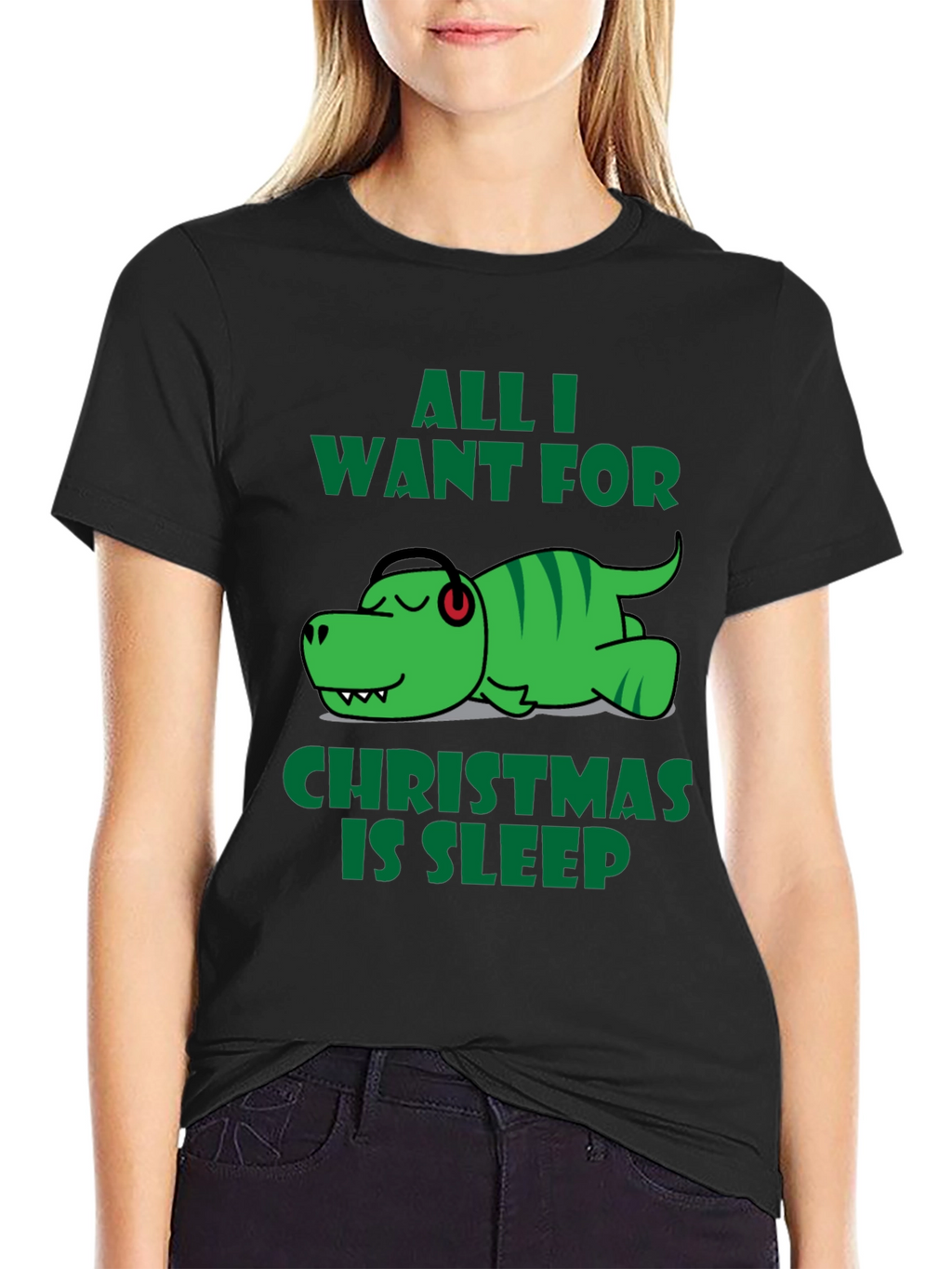 Funny Dinosaur Christmas Sleep T-Shirt