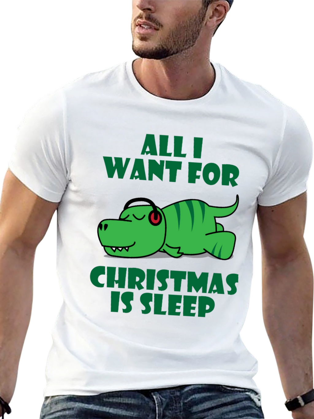 Funny Dinosaur Christmas Sleep T-Shirt