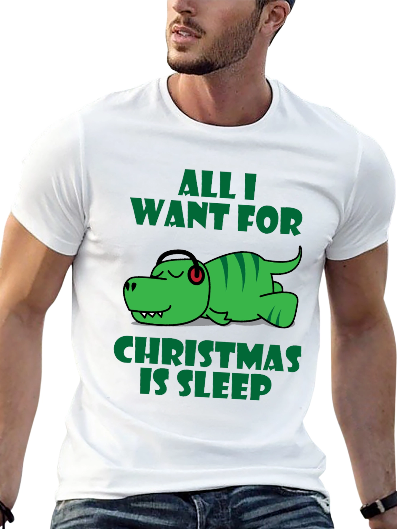 Funny Dinosaur Christmas Sleep T-Shirt