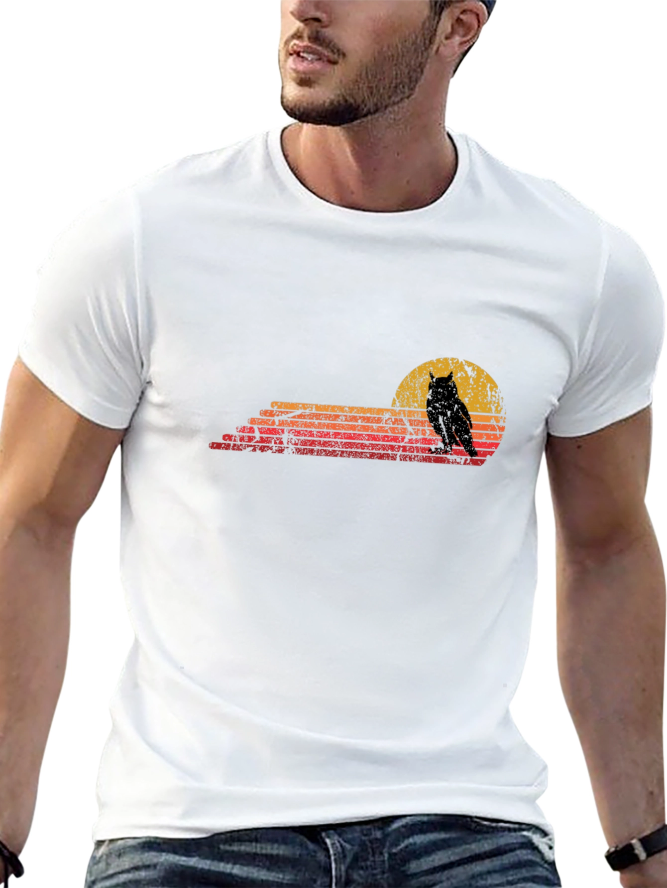 Retro Owl Sunset Graphic Tee