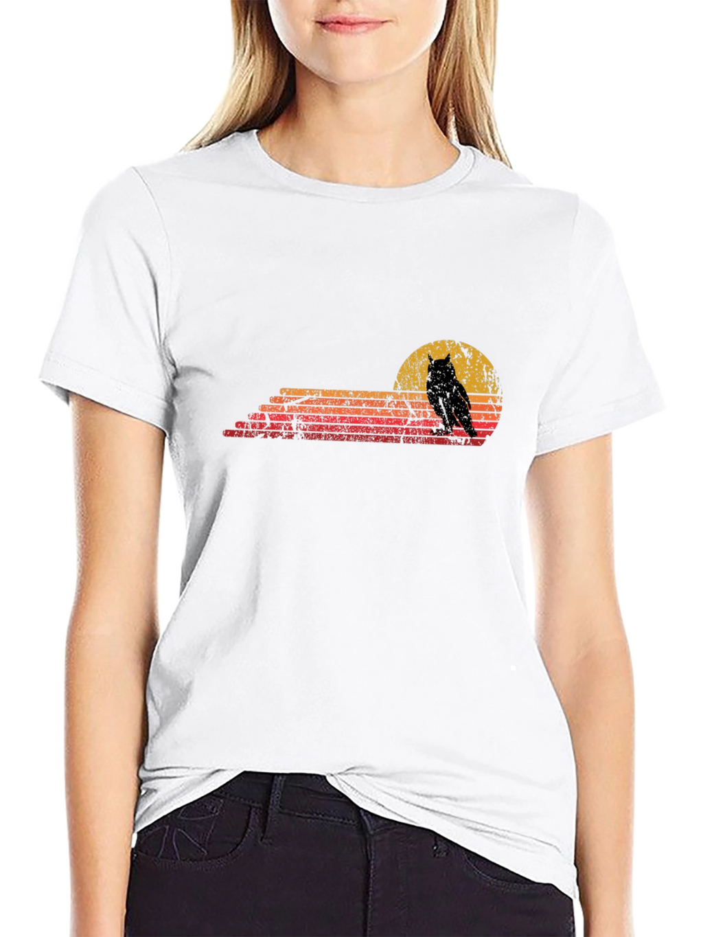 Retro Owl Sunset Graphic Tee
