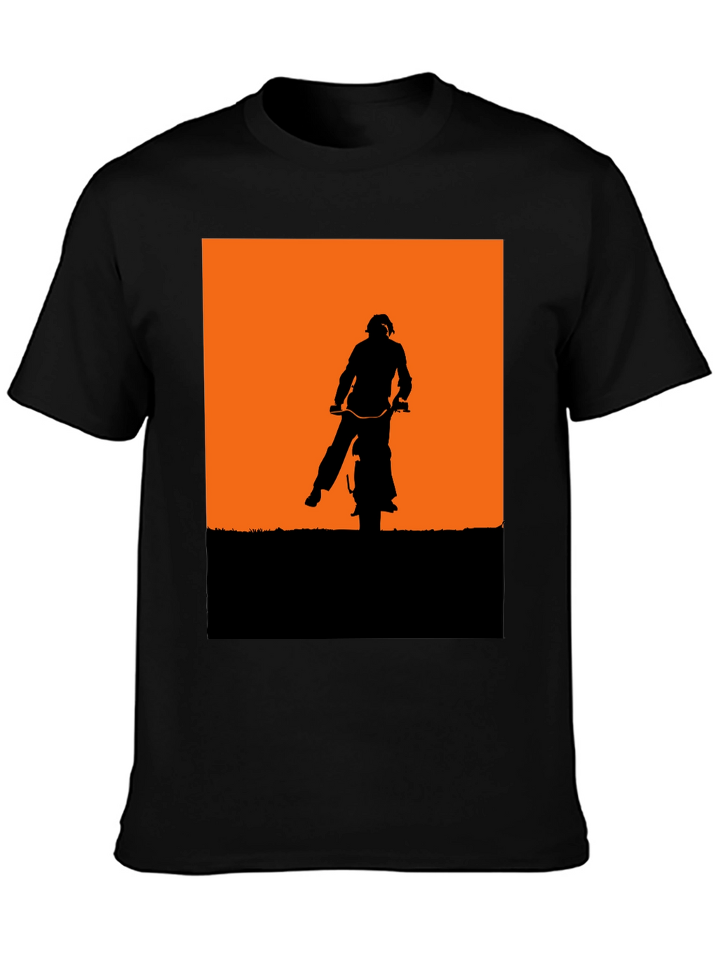 Silhouette Motorbike Graphic Tee - Black