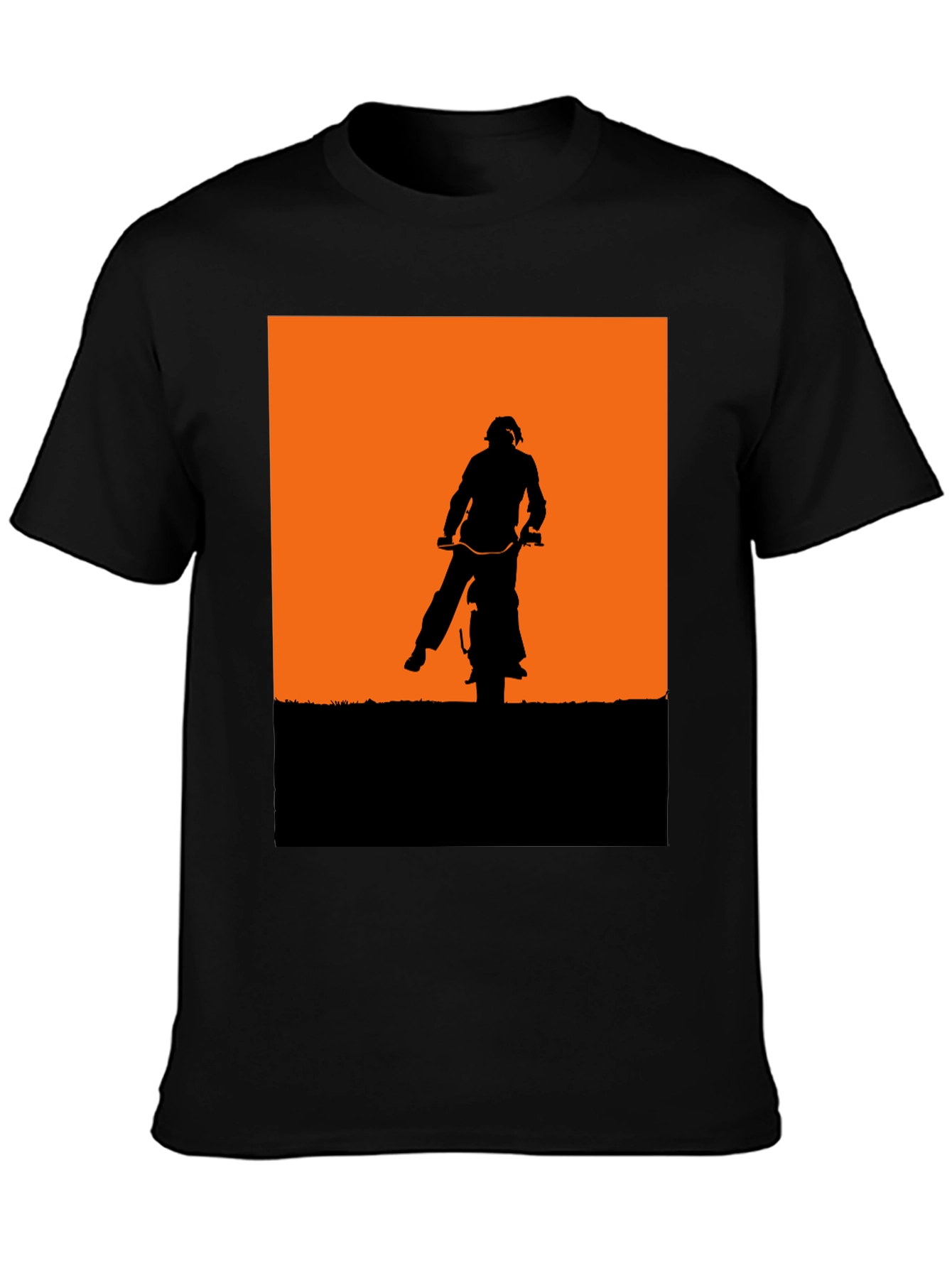 Silhouette Motorbike Graphic Tee - Black
