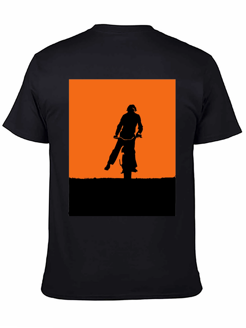 Silhouette Motorbike Graphic Tee - Black